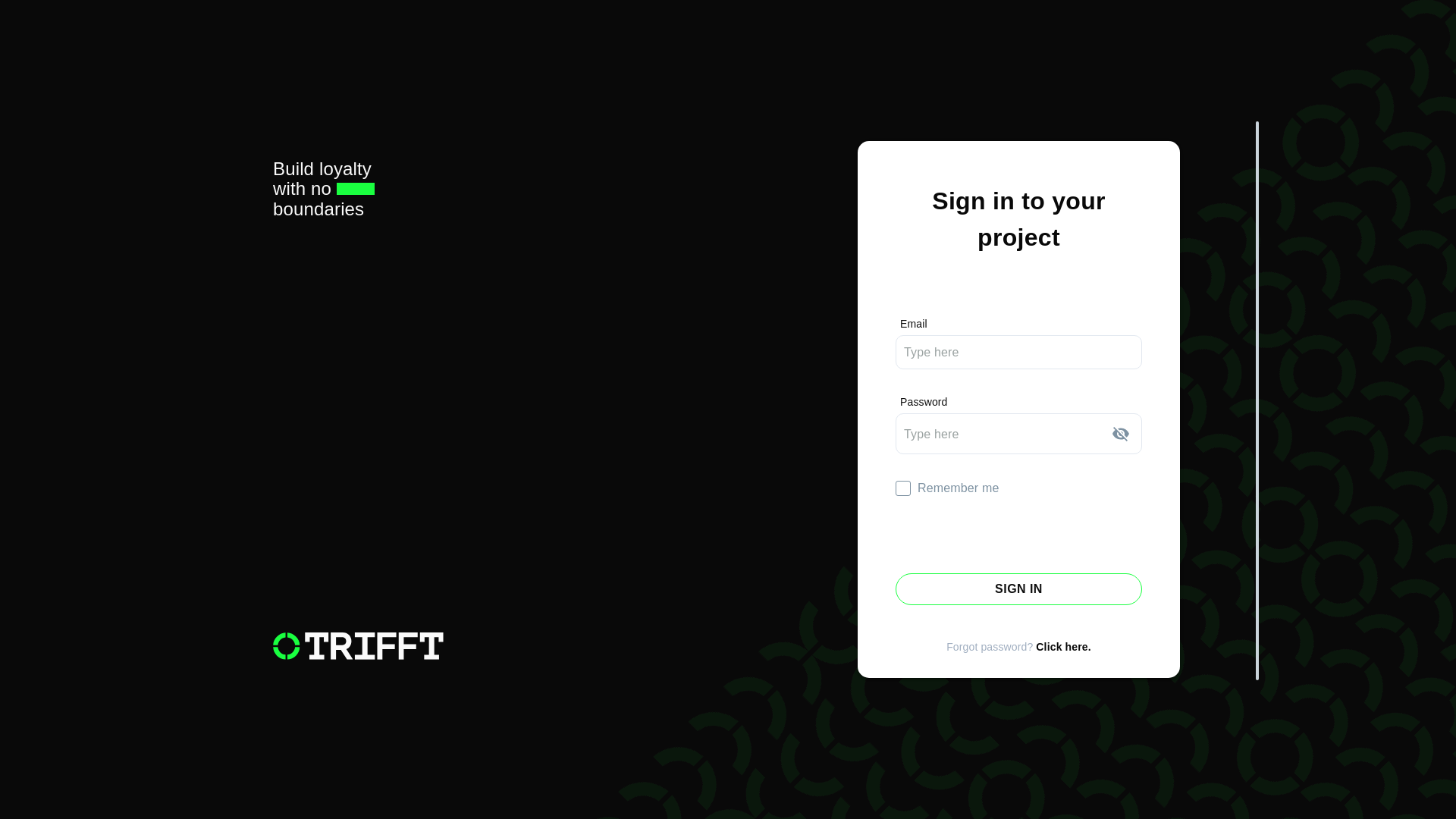 website screenshot of https://trifft-client-admin-staging.pages.dev/