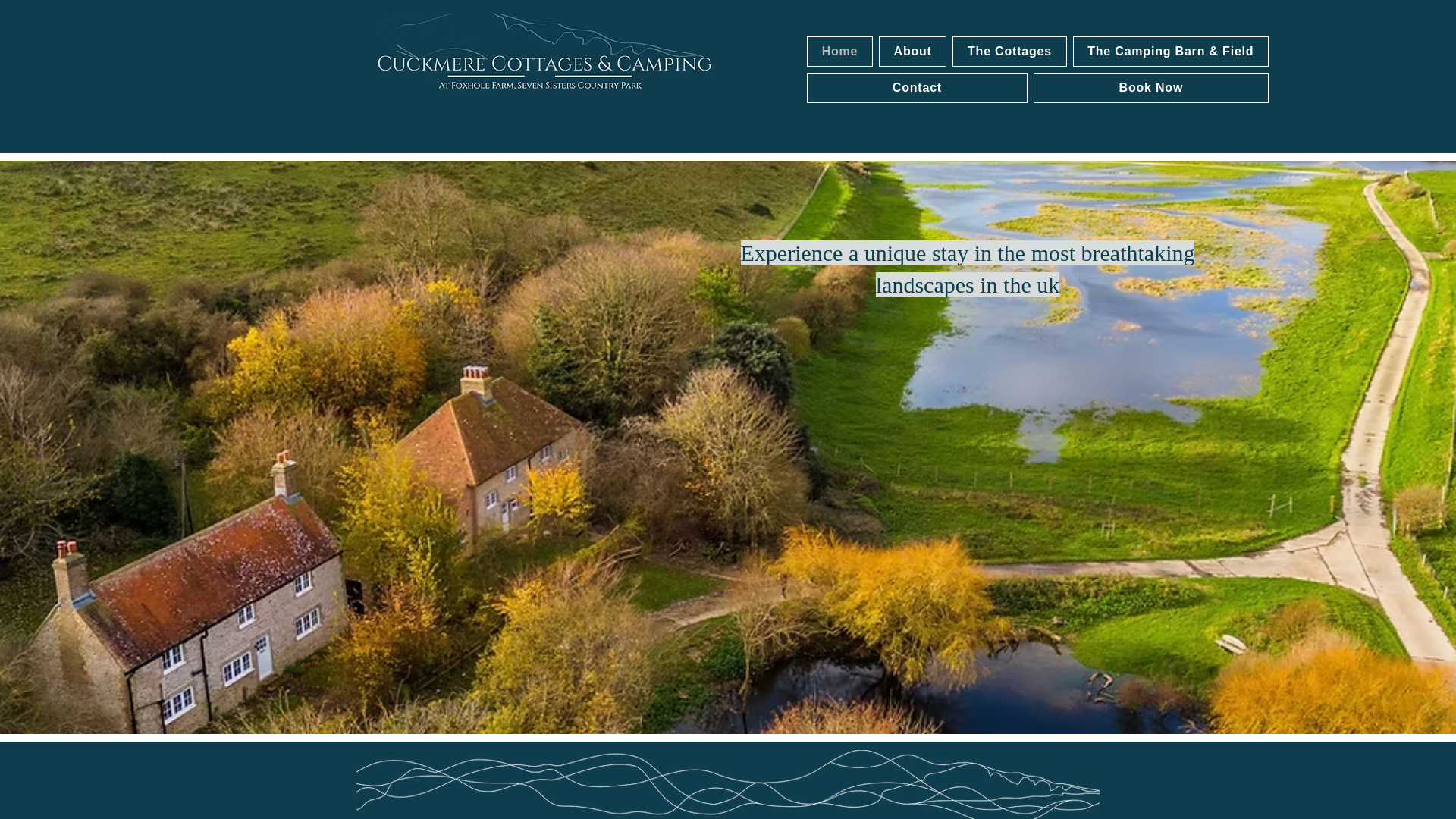 website screenshot of https://cuckmerecottagesandcamping.co.uk/