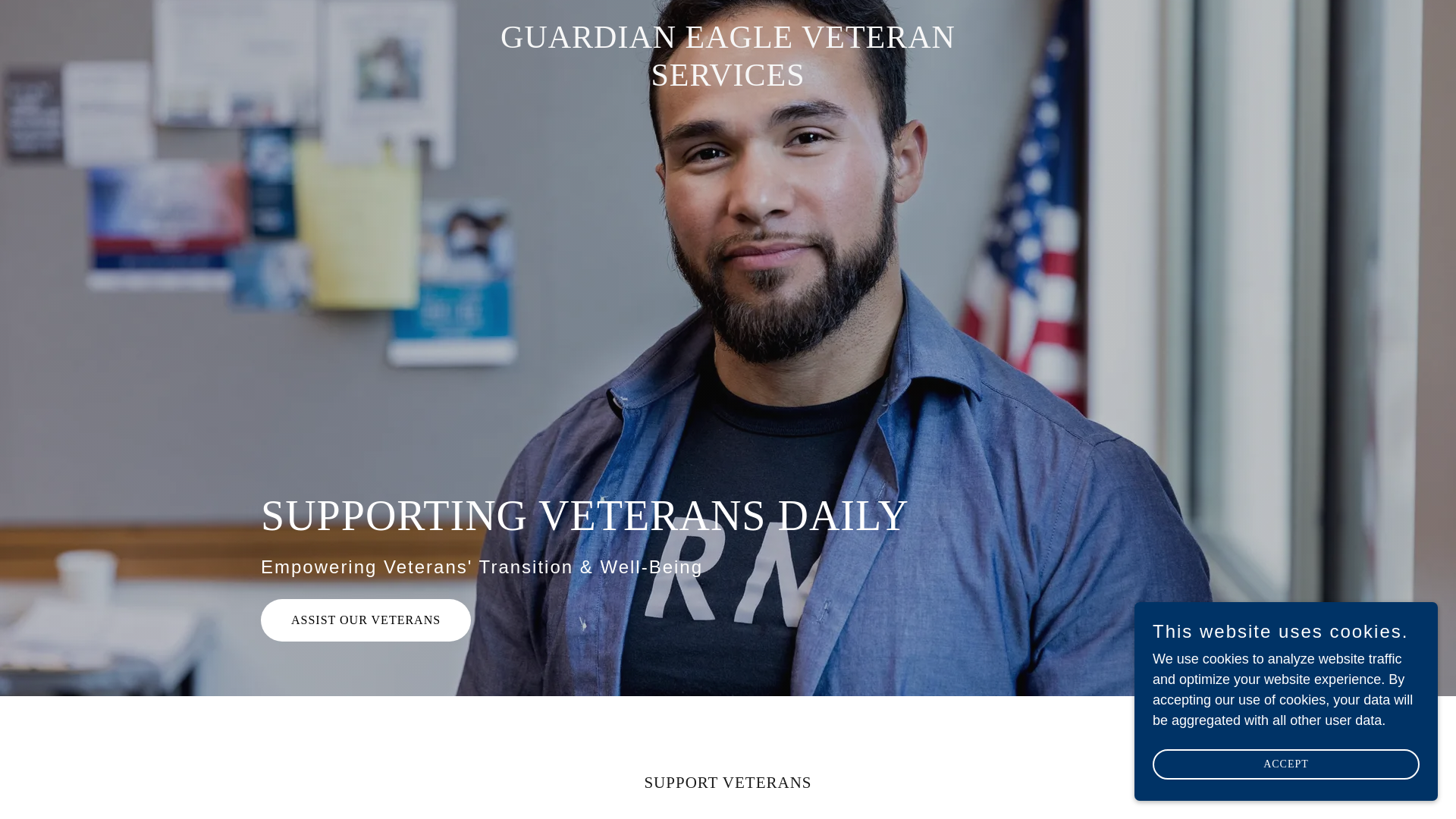 website screenshot of https://guardianeaglevets.org
