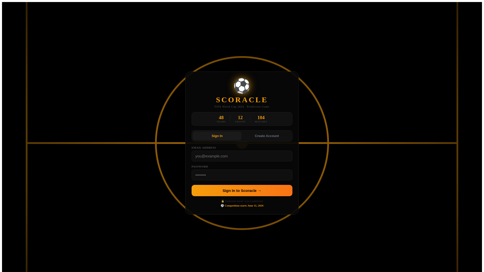 website screenshot of https://scoracle.live/