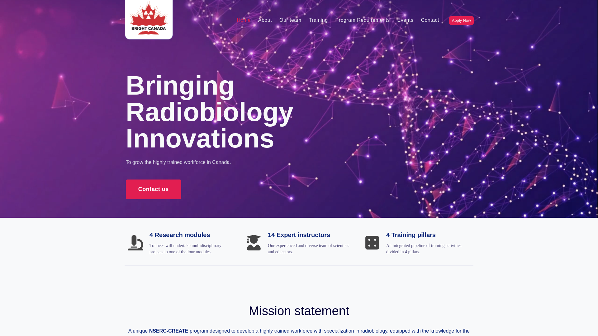 website screenshot of https://create-brightcanada.ca