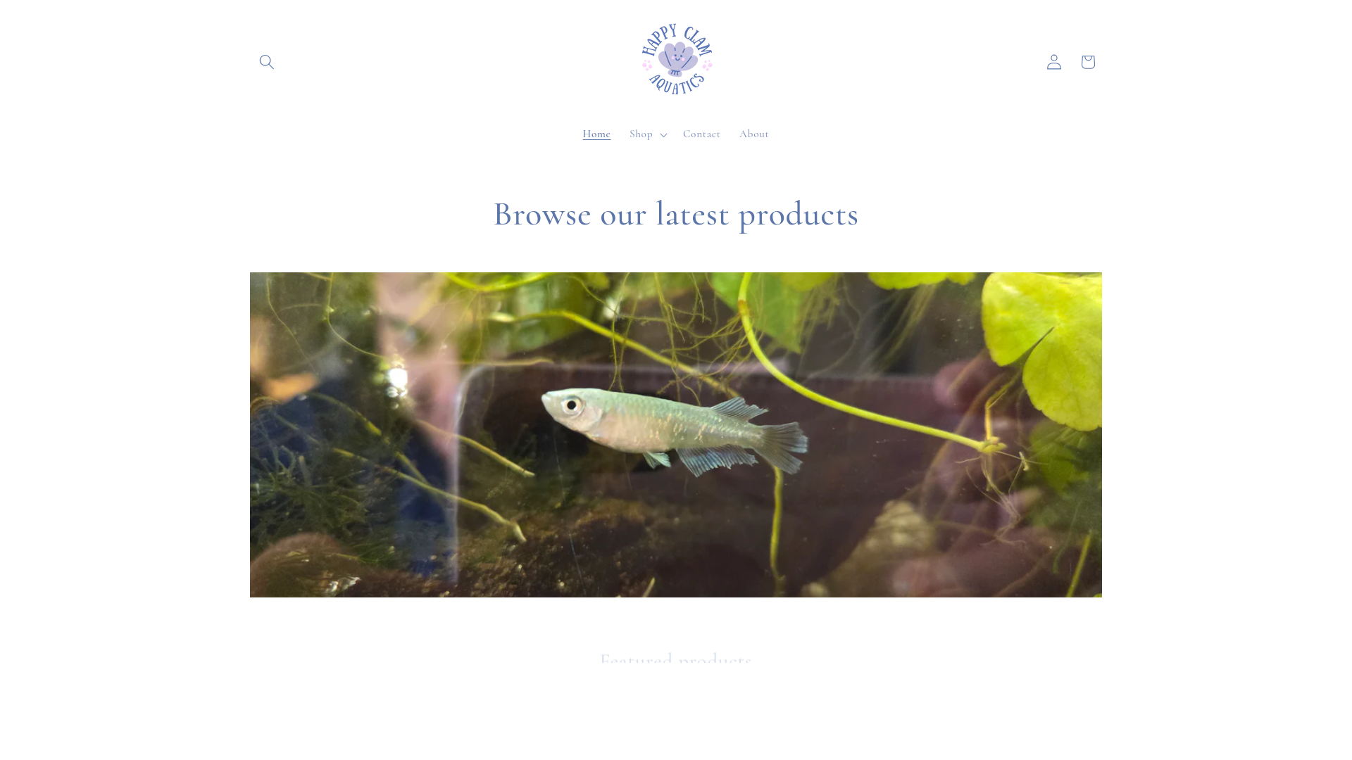 website screenshot of https://happyclamaquatics.com/