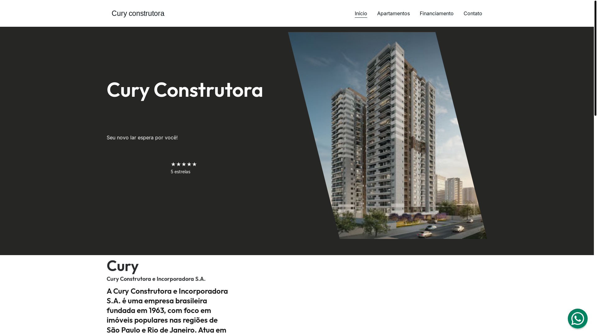 website screenshot of https://apartamentoscurysaopaulo.com.br/