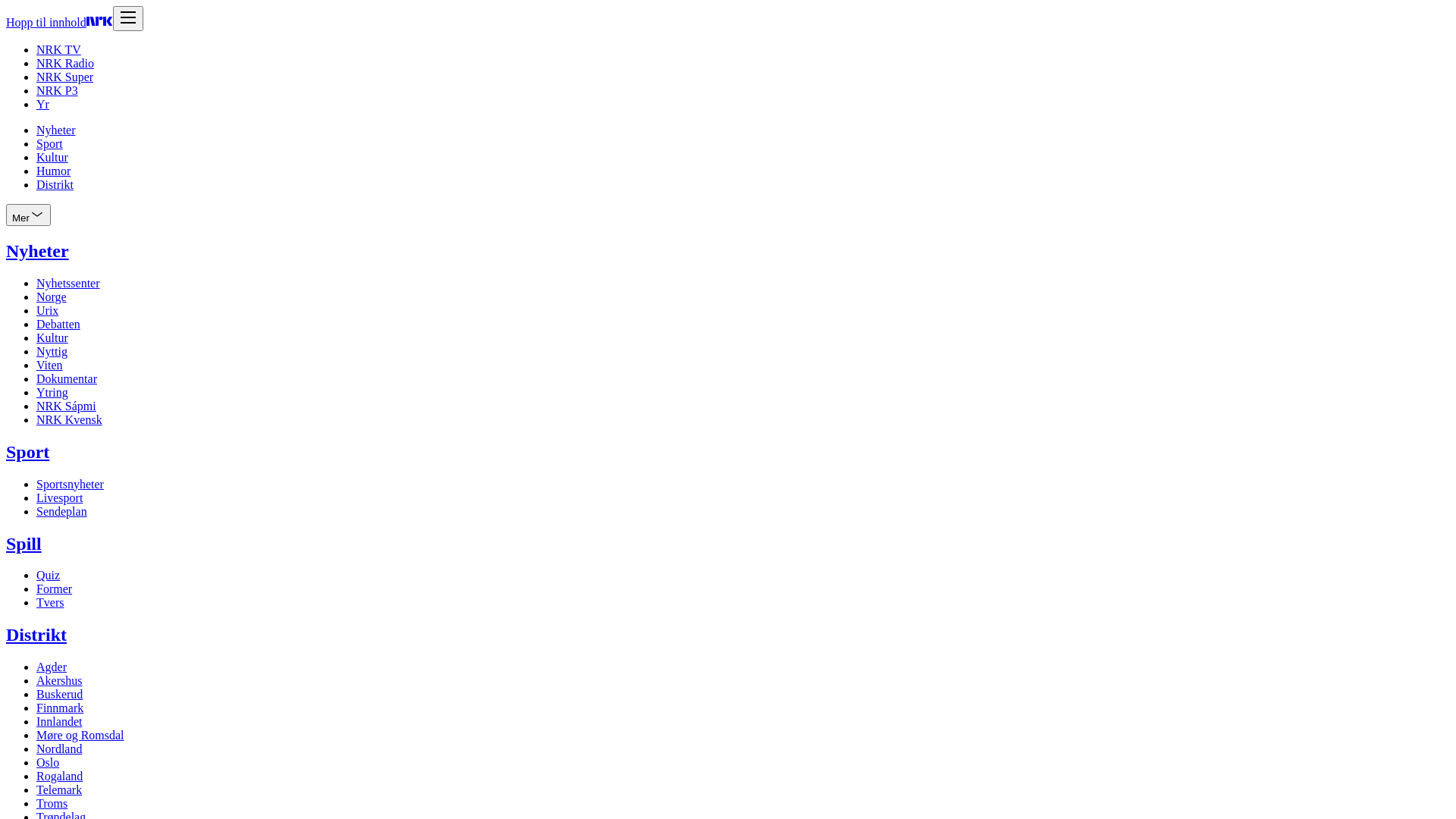 website screenshot of https://nrk.no/