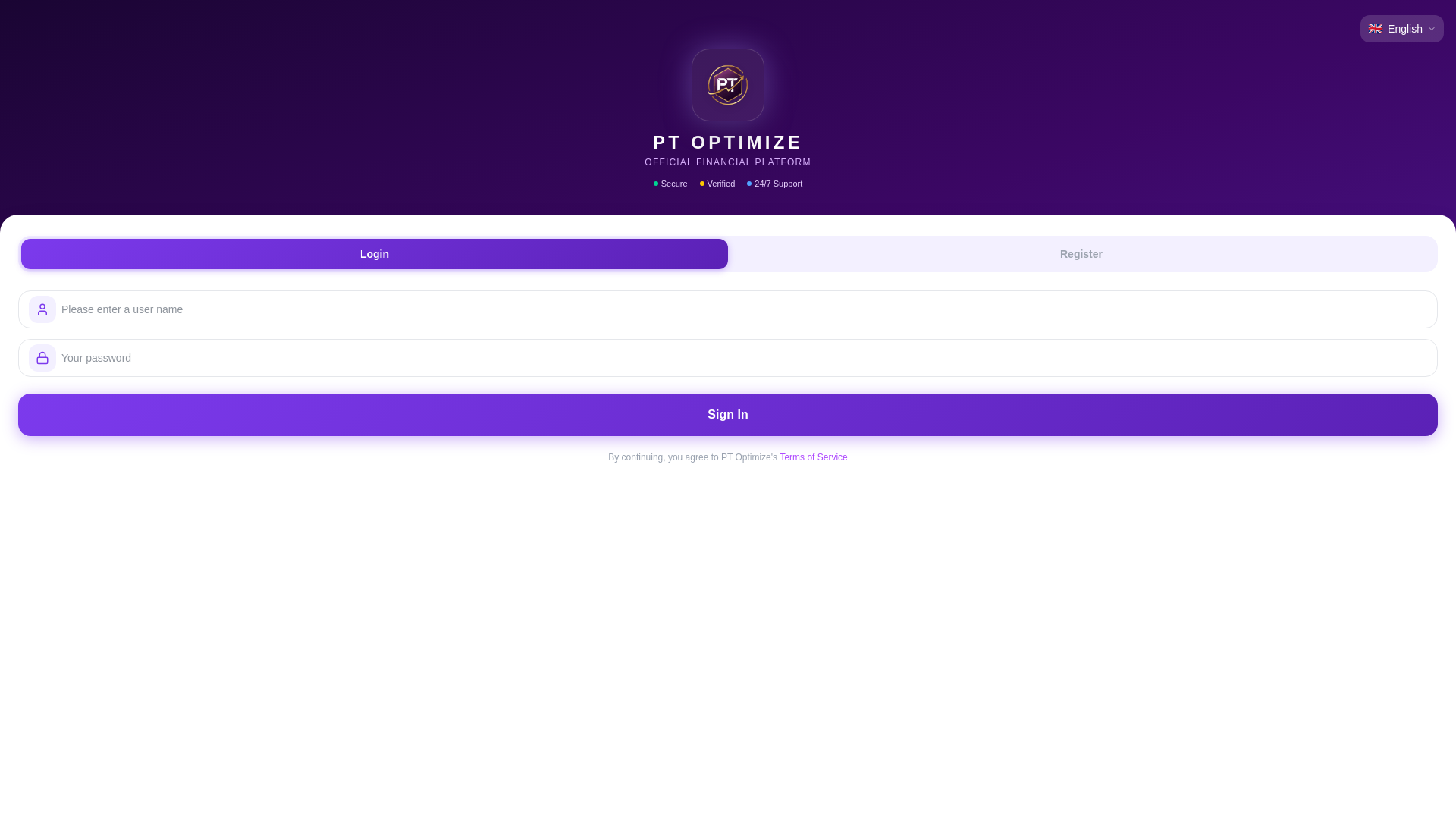 website screenshot of https://ptoptimize.online/