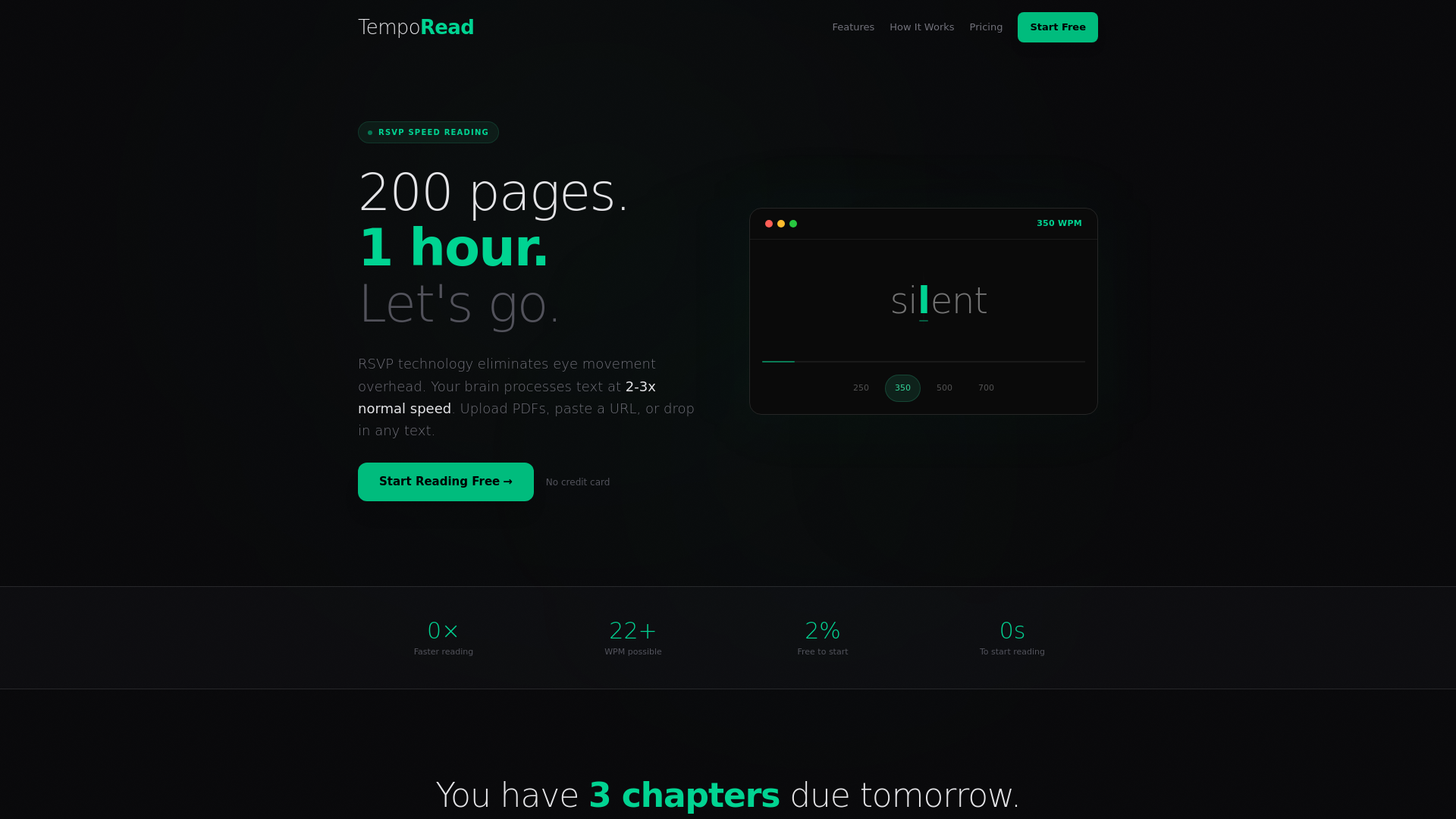 website screenshot of https://temporead.app/