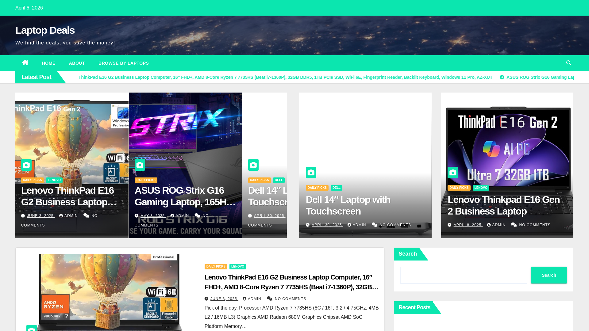 website screenshot of https://laptopdeals.com/