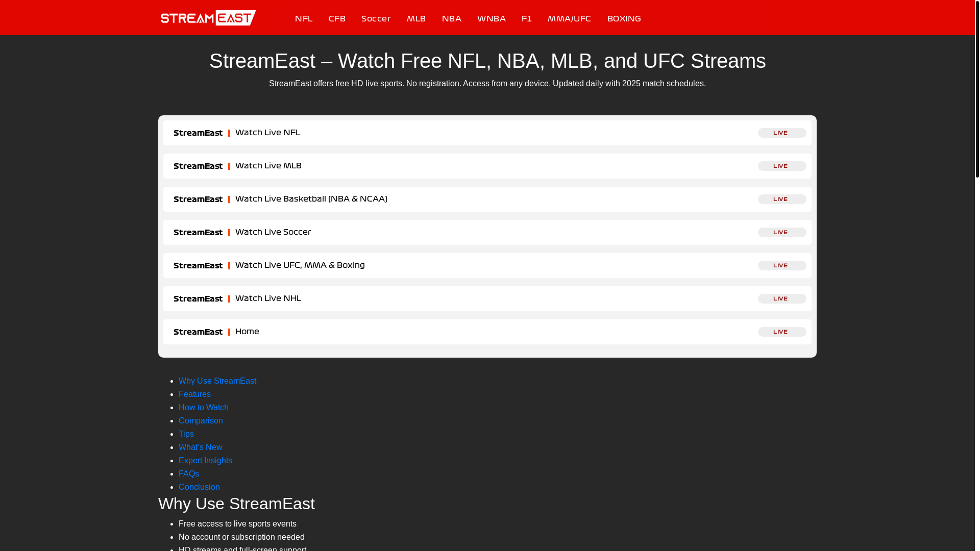website screenshot of https://streameast4k-my.pages.dev/