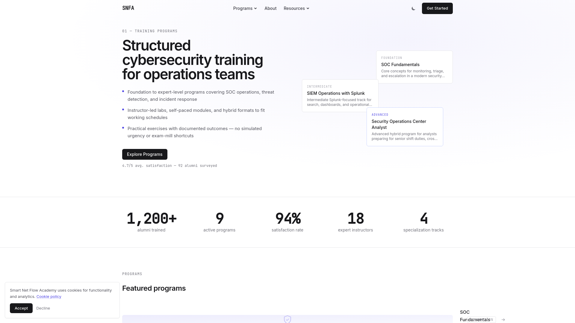 website screenshot of https://smartnetflow.digital