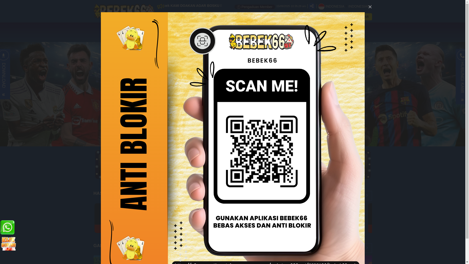 website screenshot of https://bebek66id.com/
