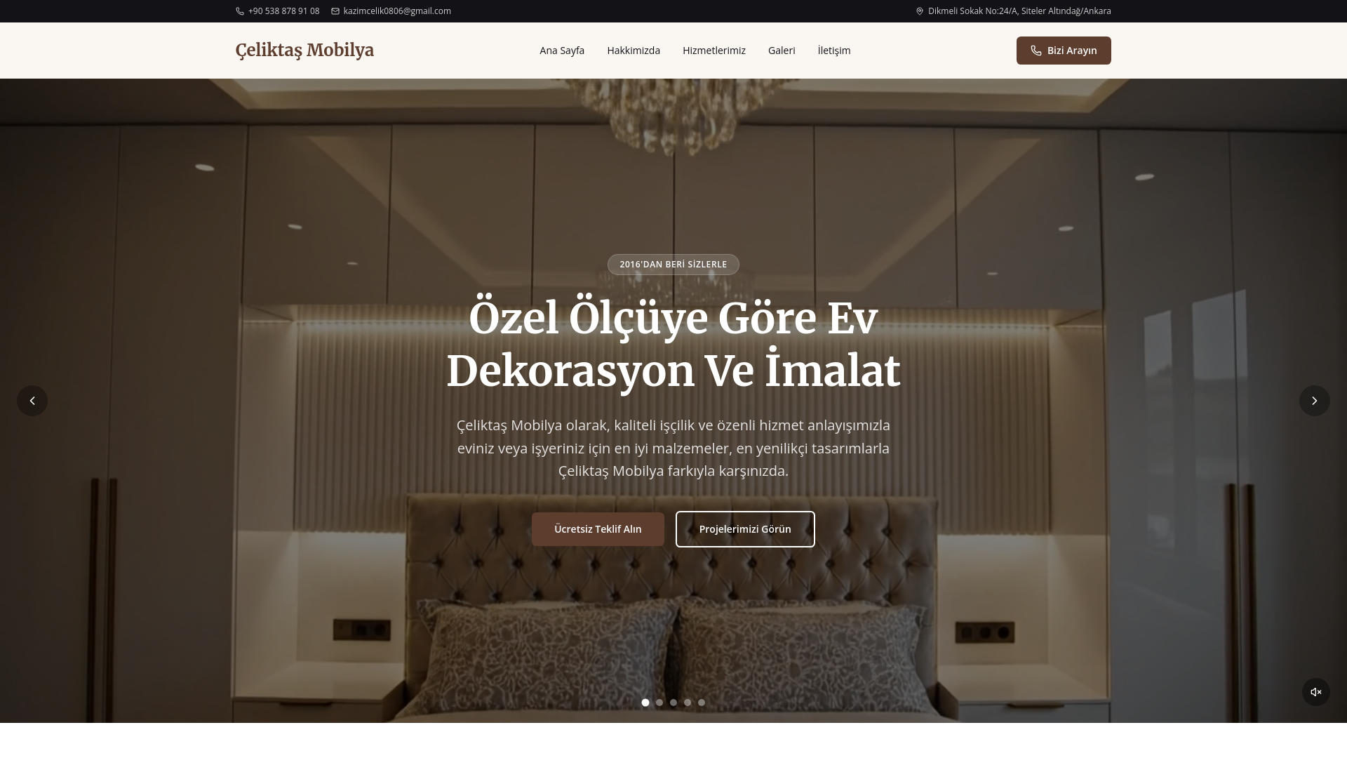 website screenshot of https://celiktasmobilya.site