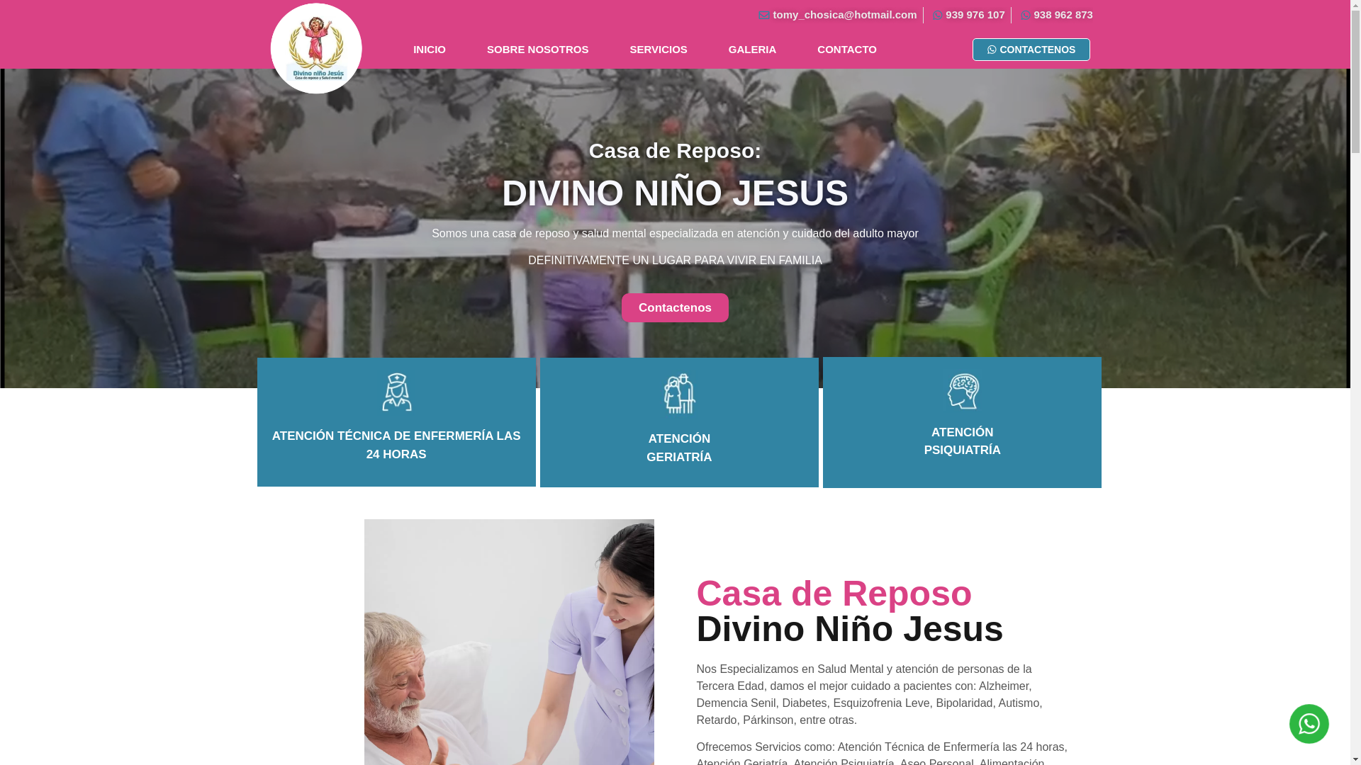website screenshot of https://casareposodivinoninojesus.com/