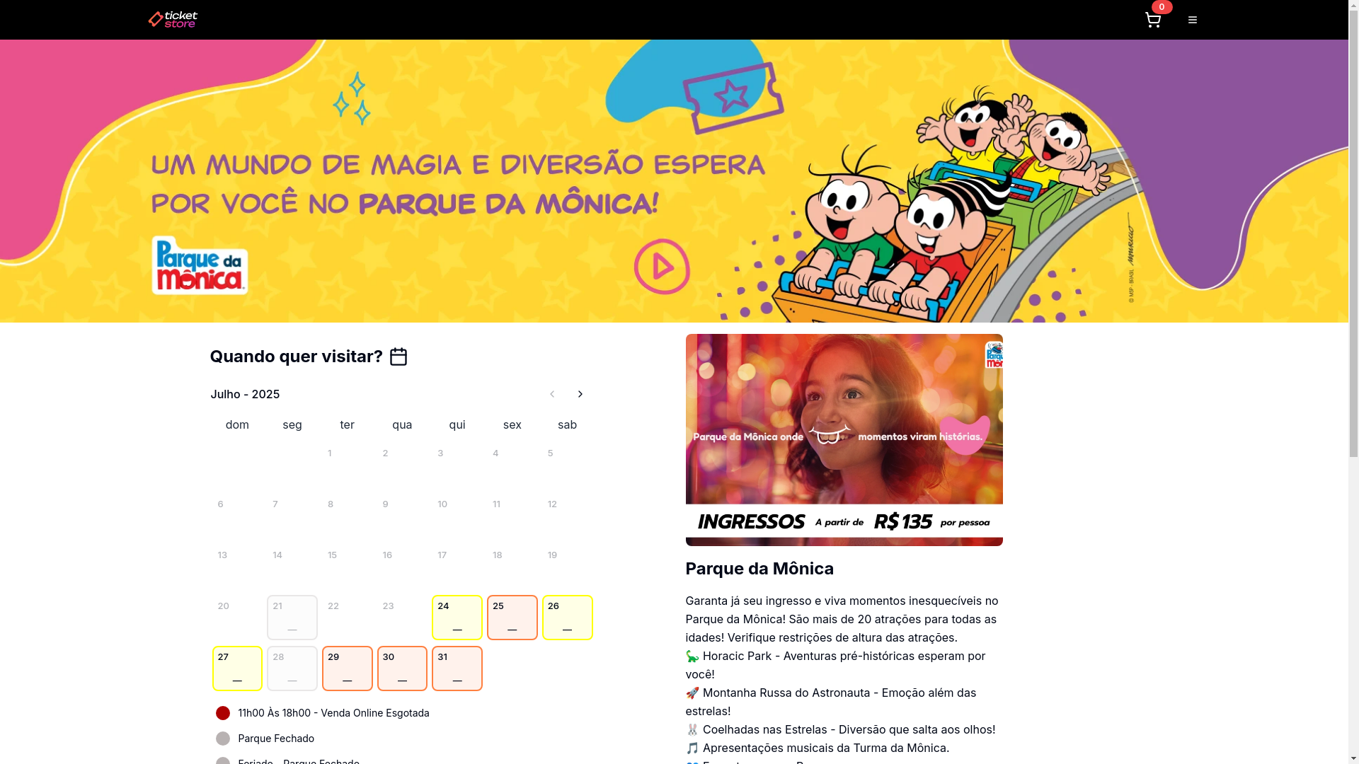 website screenshot of https://tickets-turmadamonica.com/