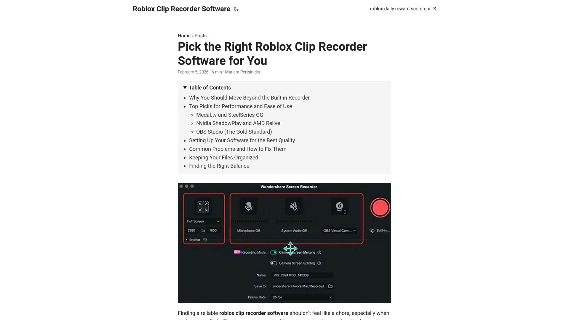 website screenshot of https://roblox-clip-recorder-software.pages.dev/