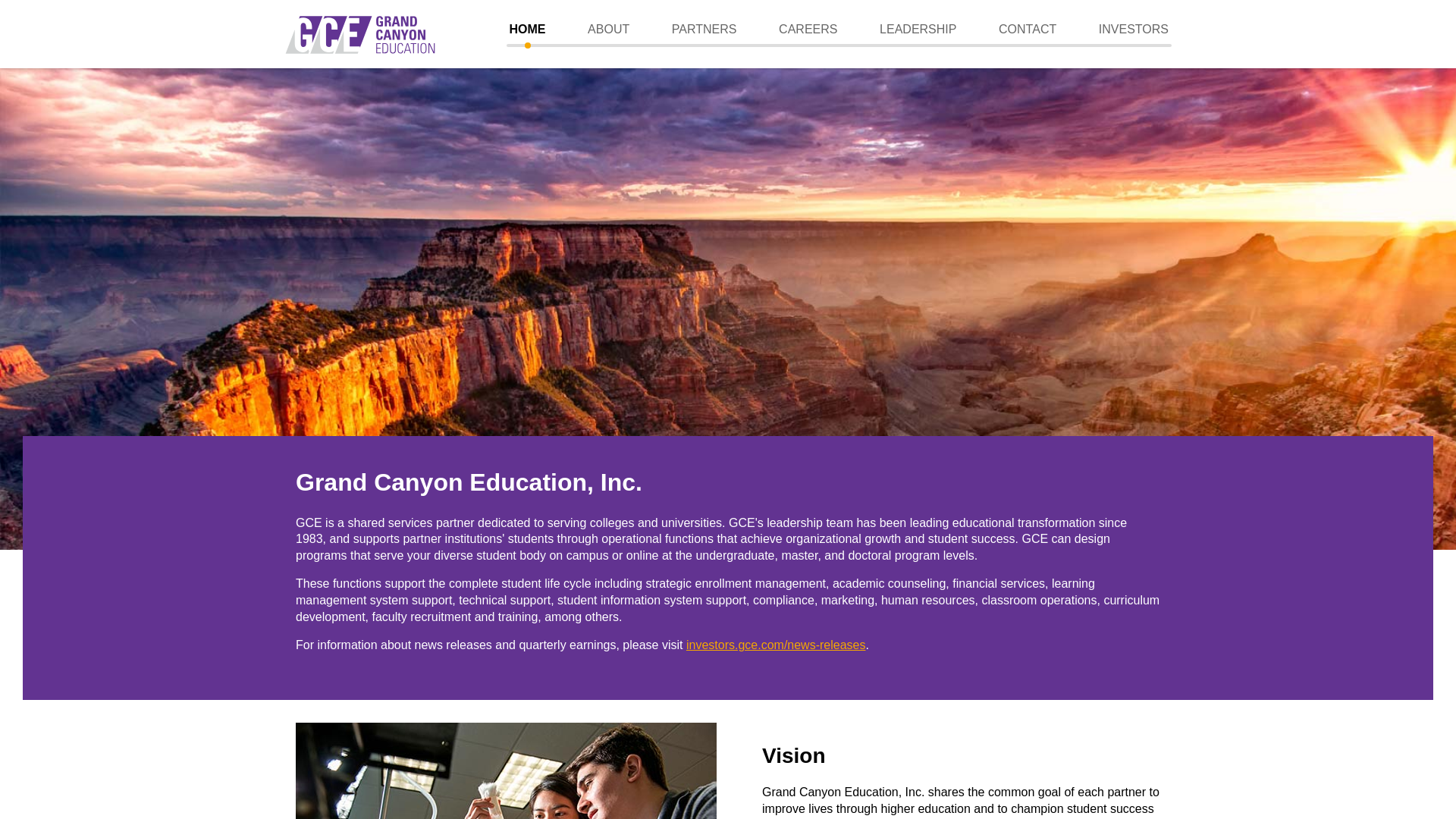 website screenshot of https://gce.com/