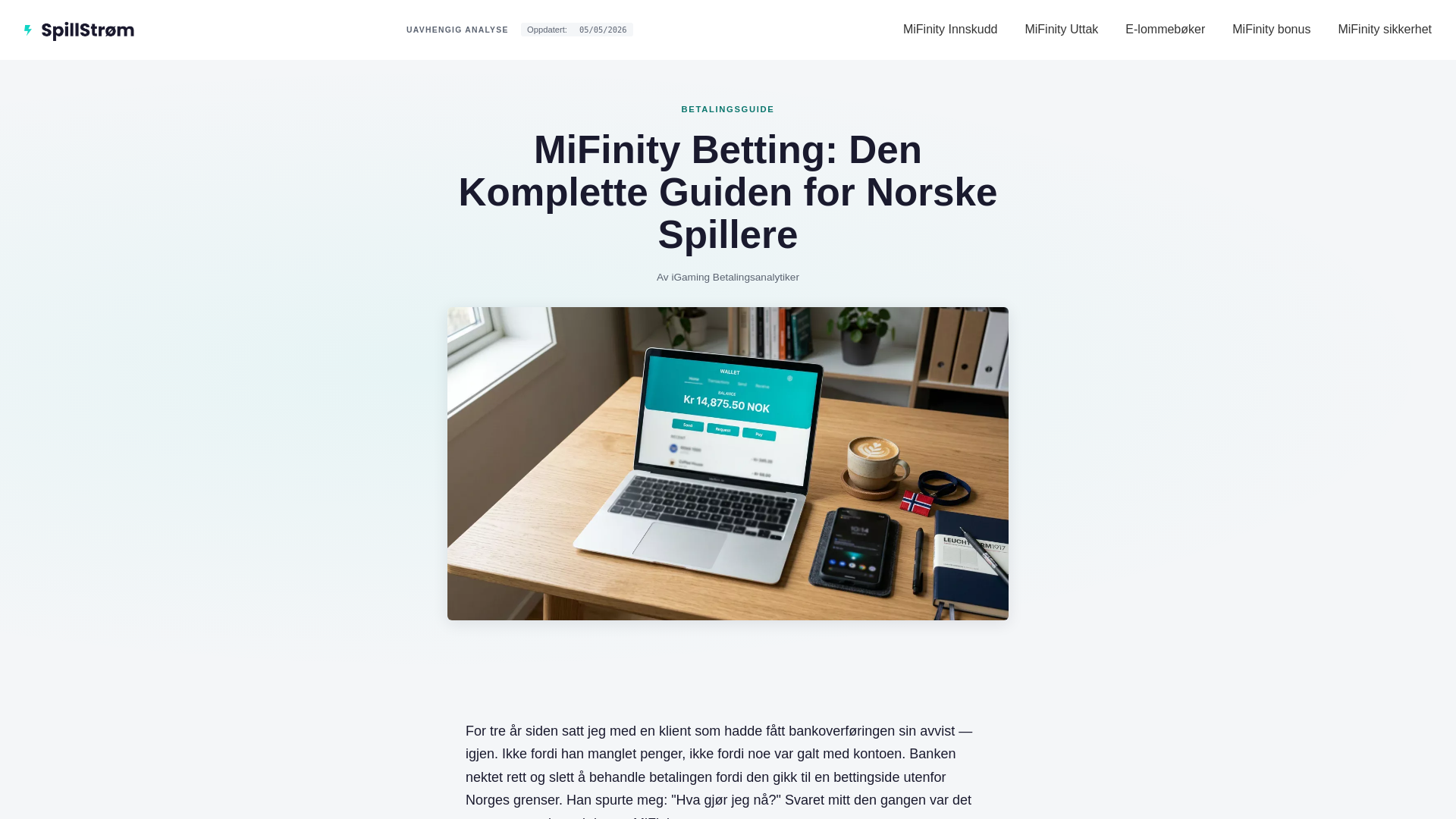 website screenshot of https://mifinitybetting-no.com/