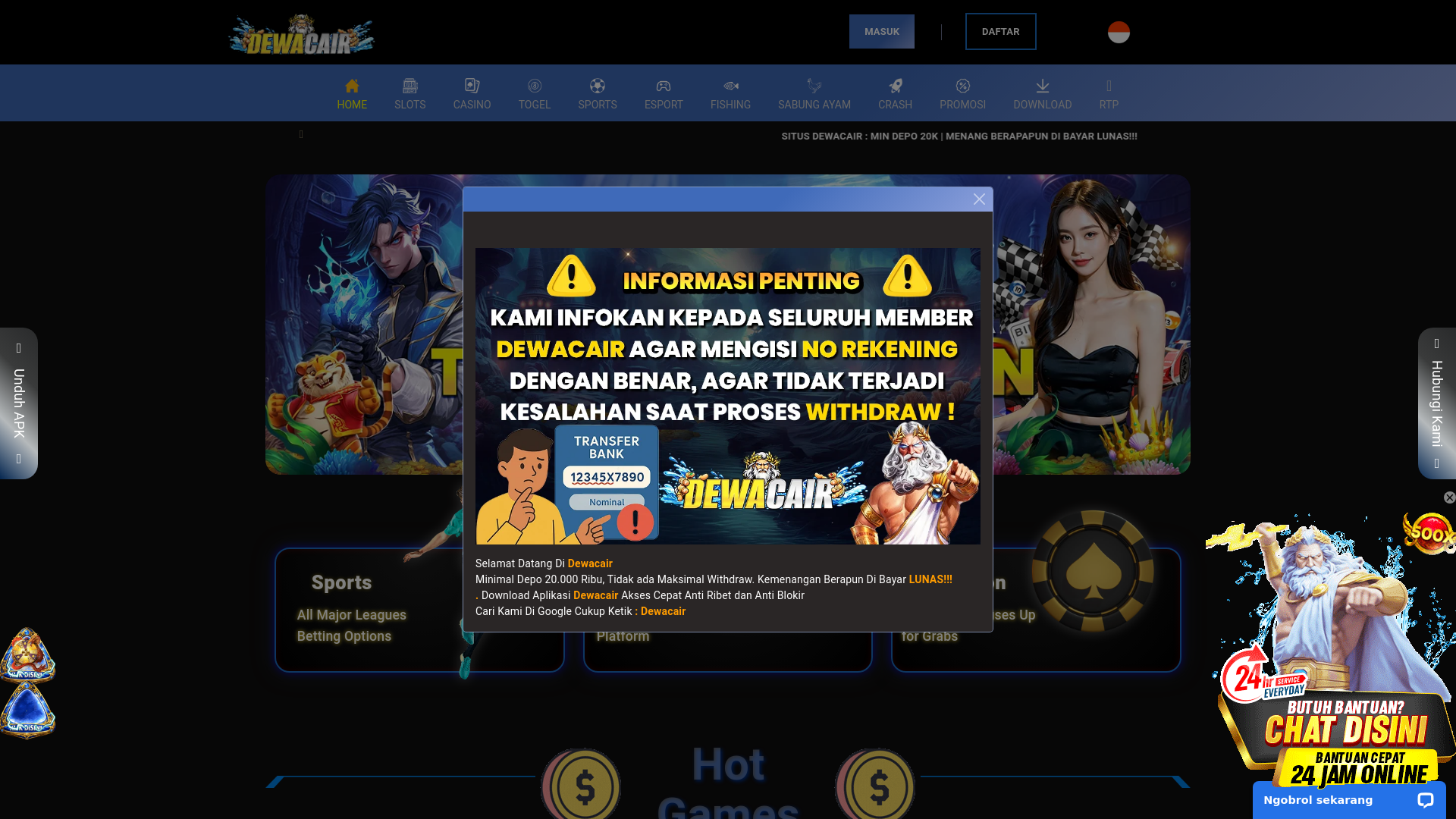 website screenshot of https://mantapdewacair.online/