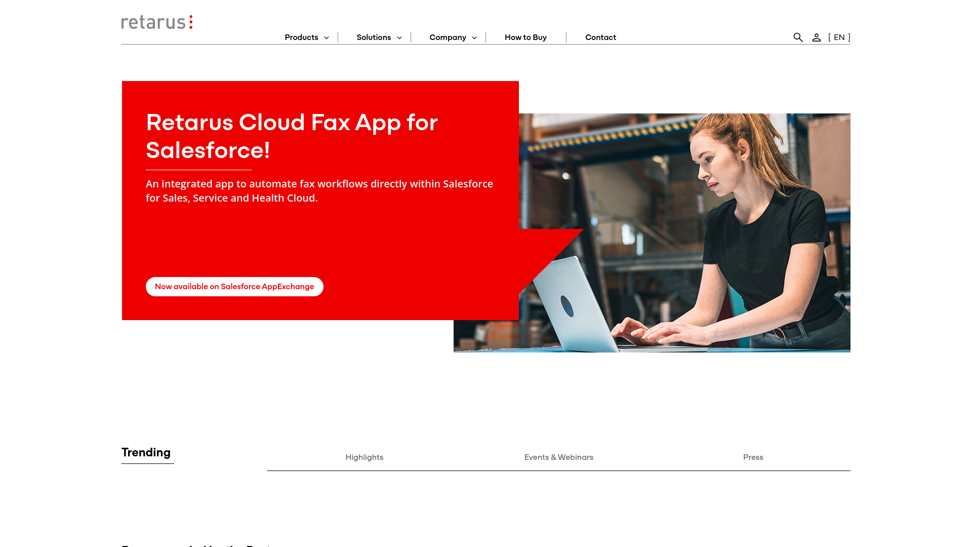 website screenshot of https://protection.retarus.com/