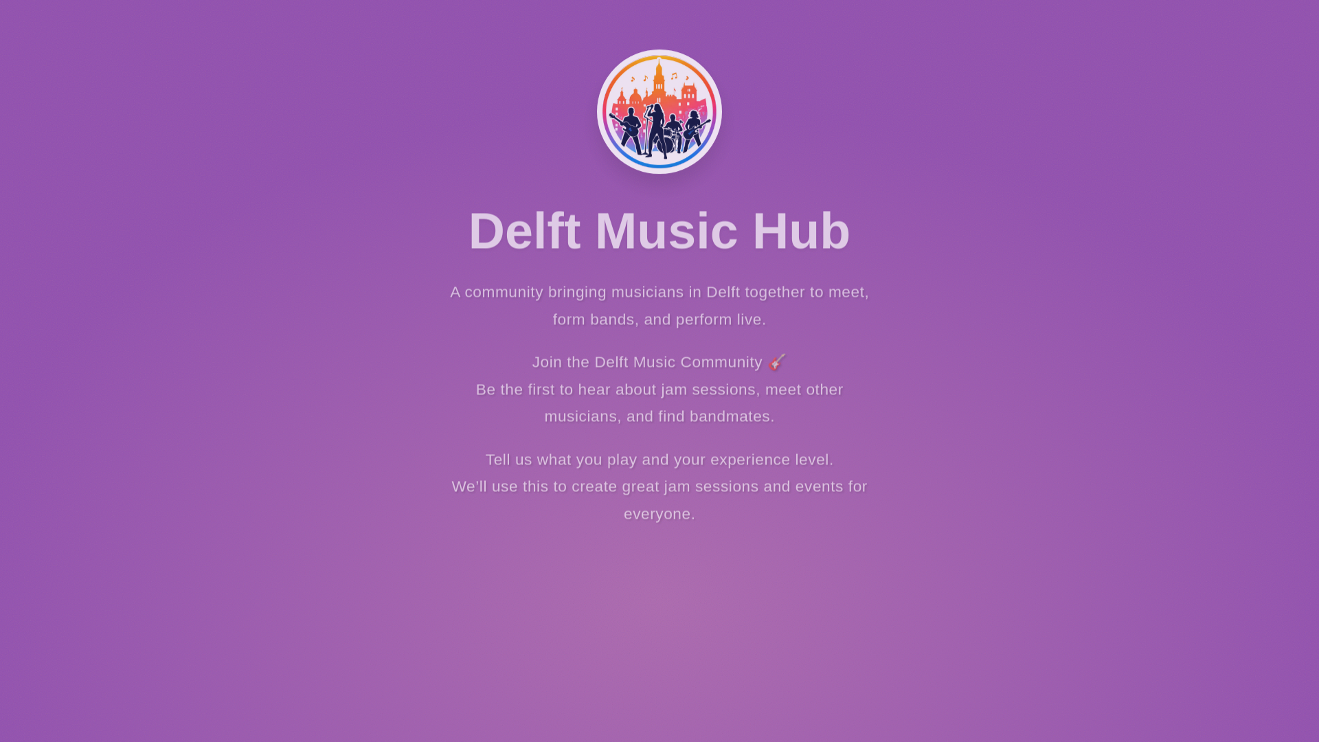 website screenshot of https://delftmusichub.nl/
