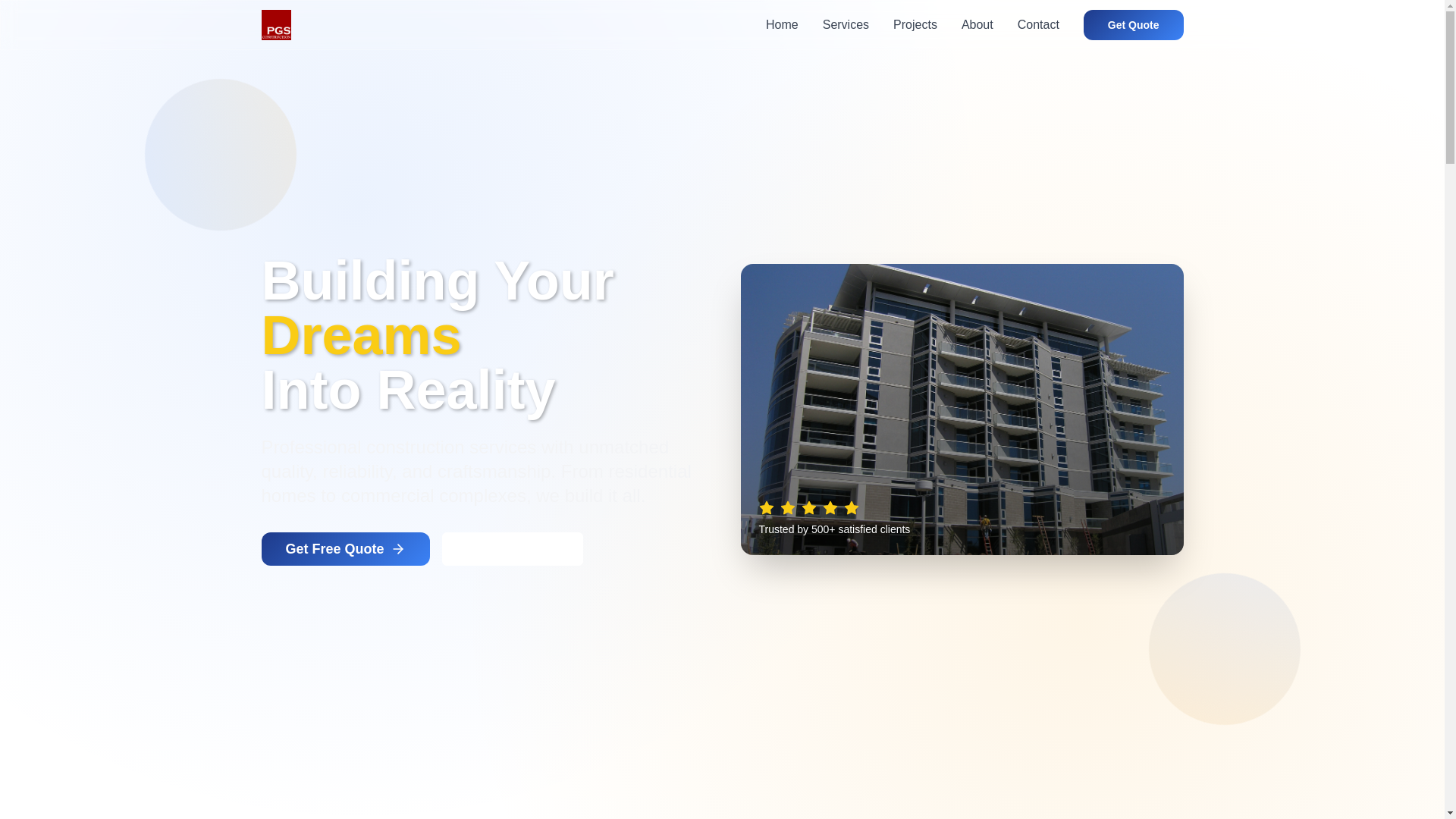 website screenshot of https://pgsconstructionsllc.com/