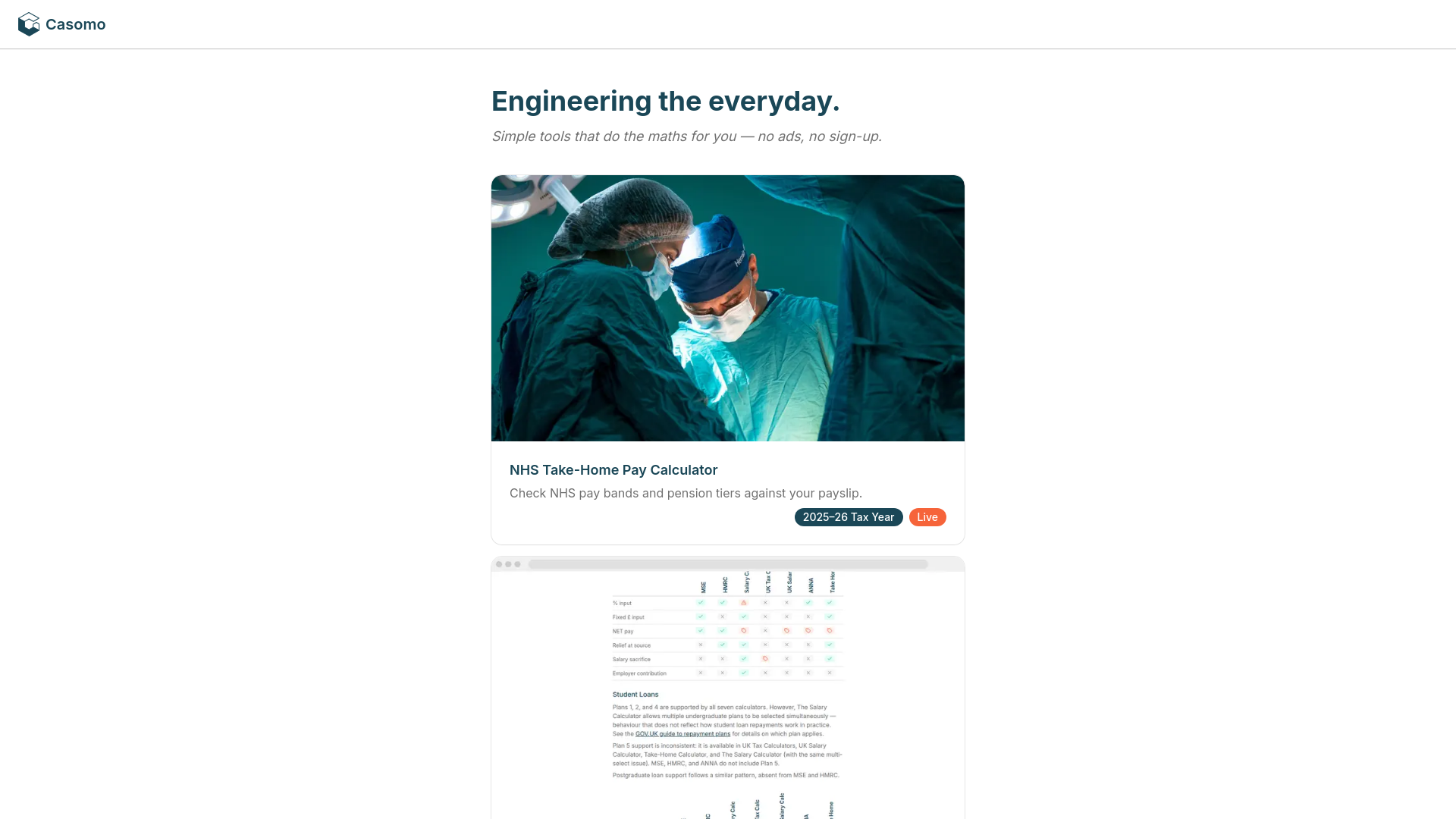 website screenshot of https://casomo.co.uk/