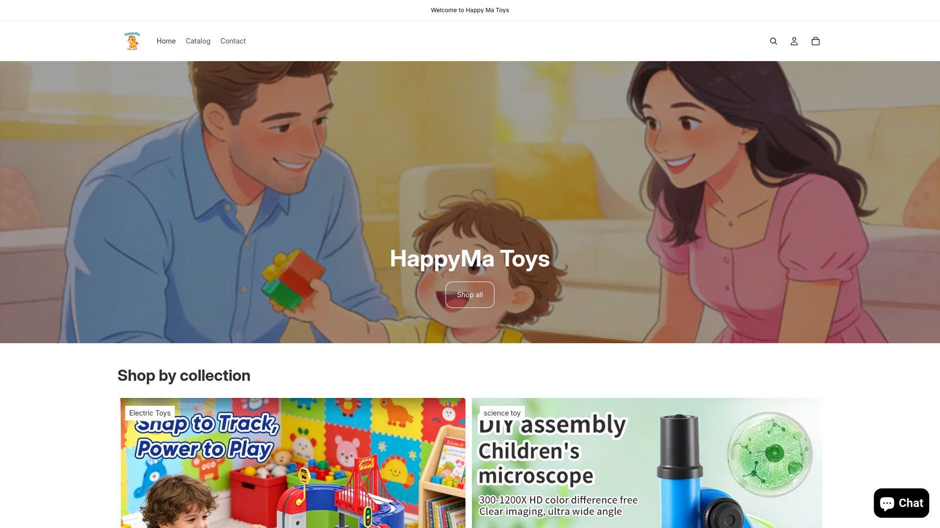 website screenshot of https://happymatoys.com/