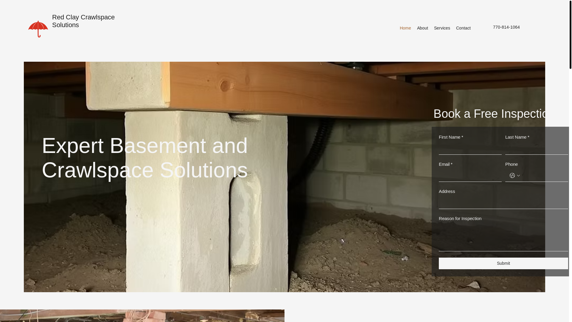 website screenshot of https://redclaycrawlspaces.com/