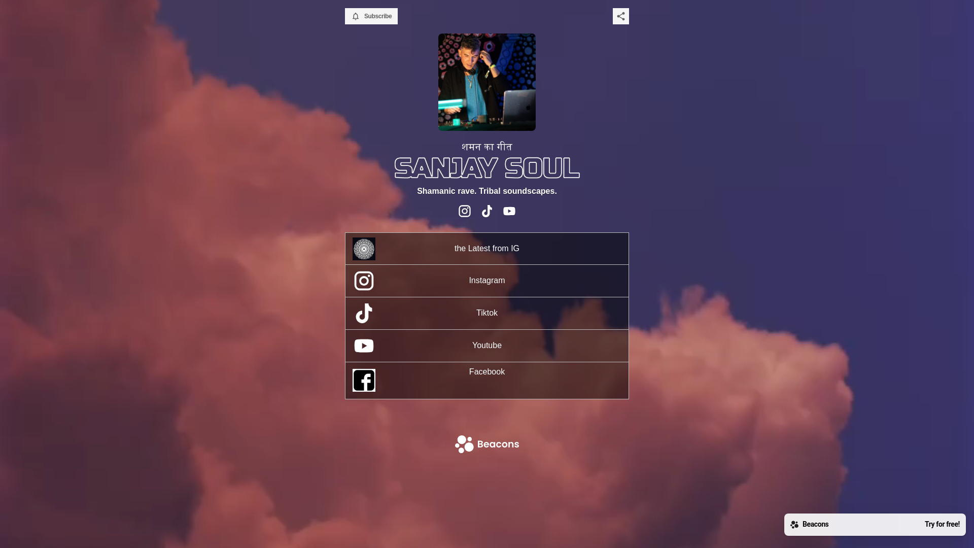 website screenshot of https://sanjaysoul.com/