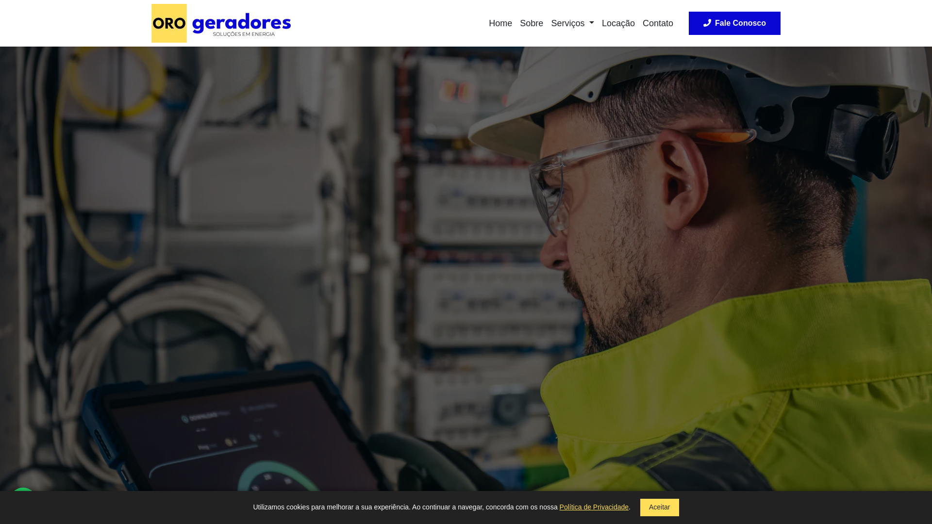 website screenshot of https://orogeradores.com.br