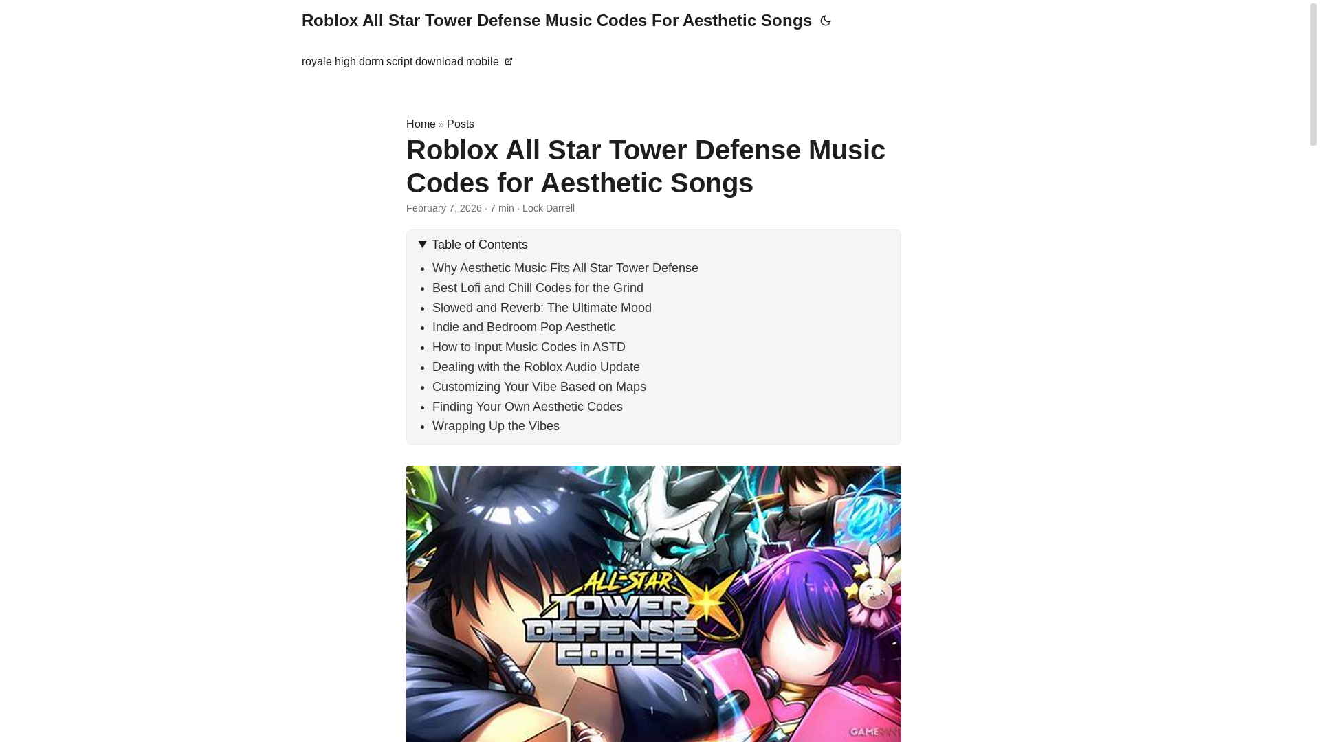 website screenshot of https://roblox-all-star-tower-defense-music-codes-for-aesthetic.pages.dev/
