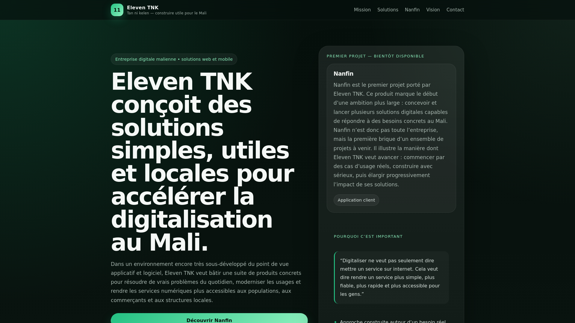 website screenshot of https://eleventnk.com