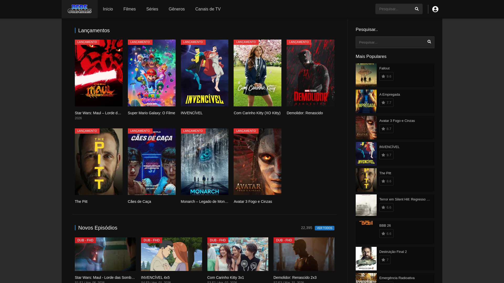 website screenshot of https://redecanaishd.ink/