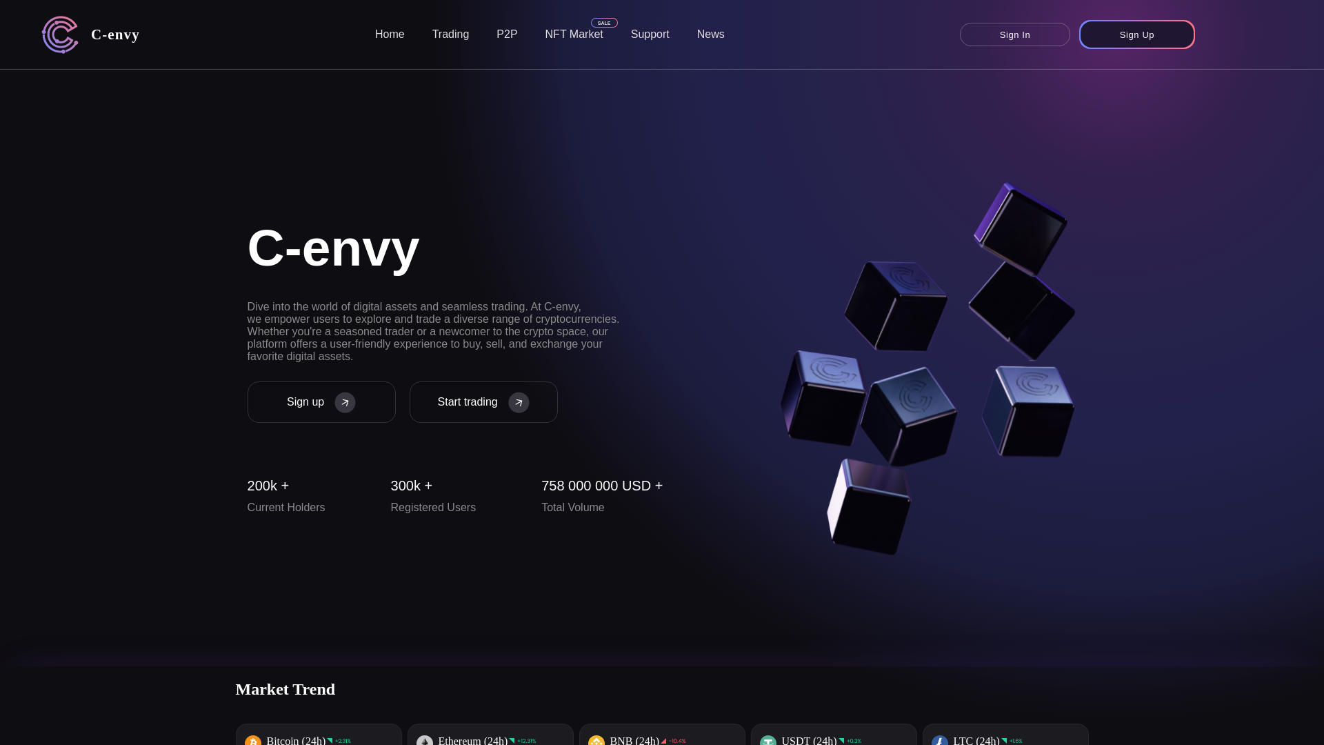 website screenshot of https://c-envy.com/