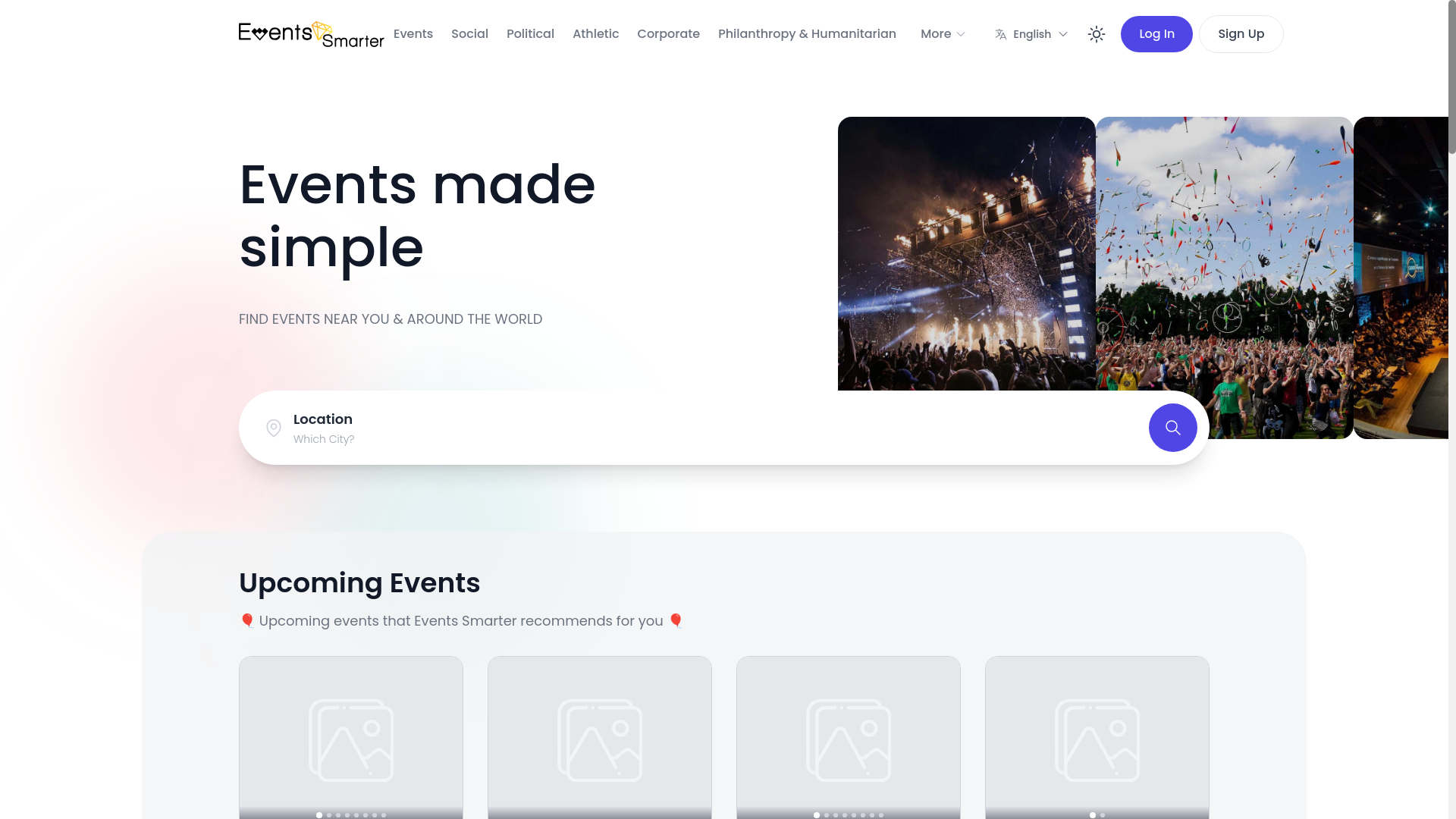 website screenshot of https://eventssmarter.pages.dev/