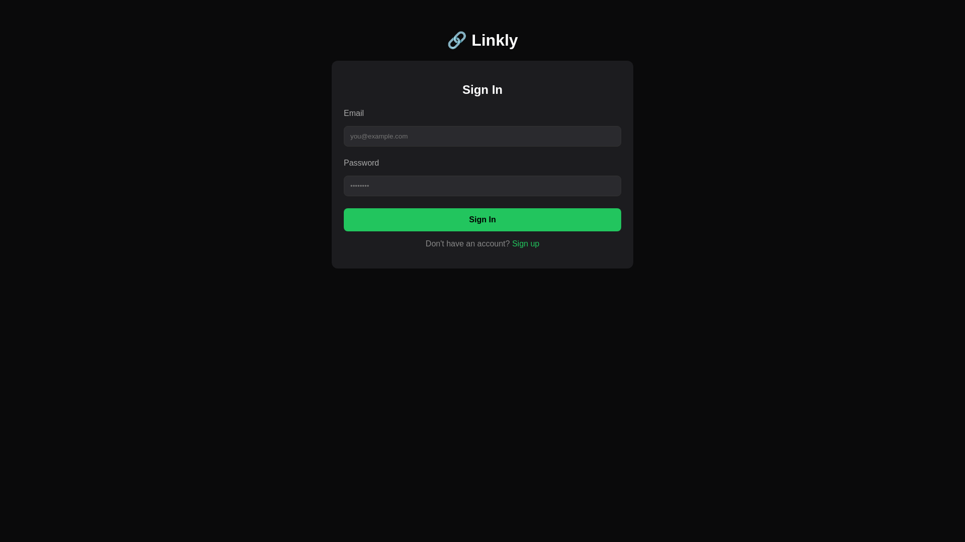 website screenshot of https://linktrack.ink/