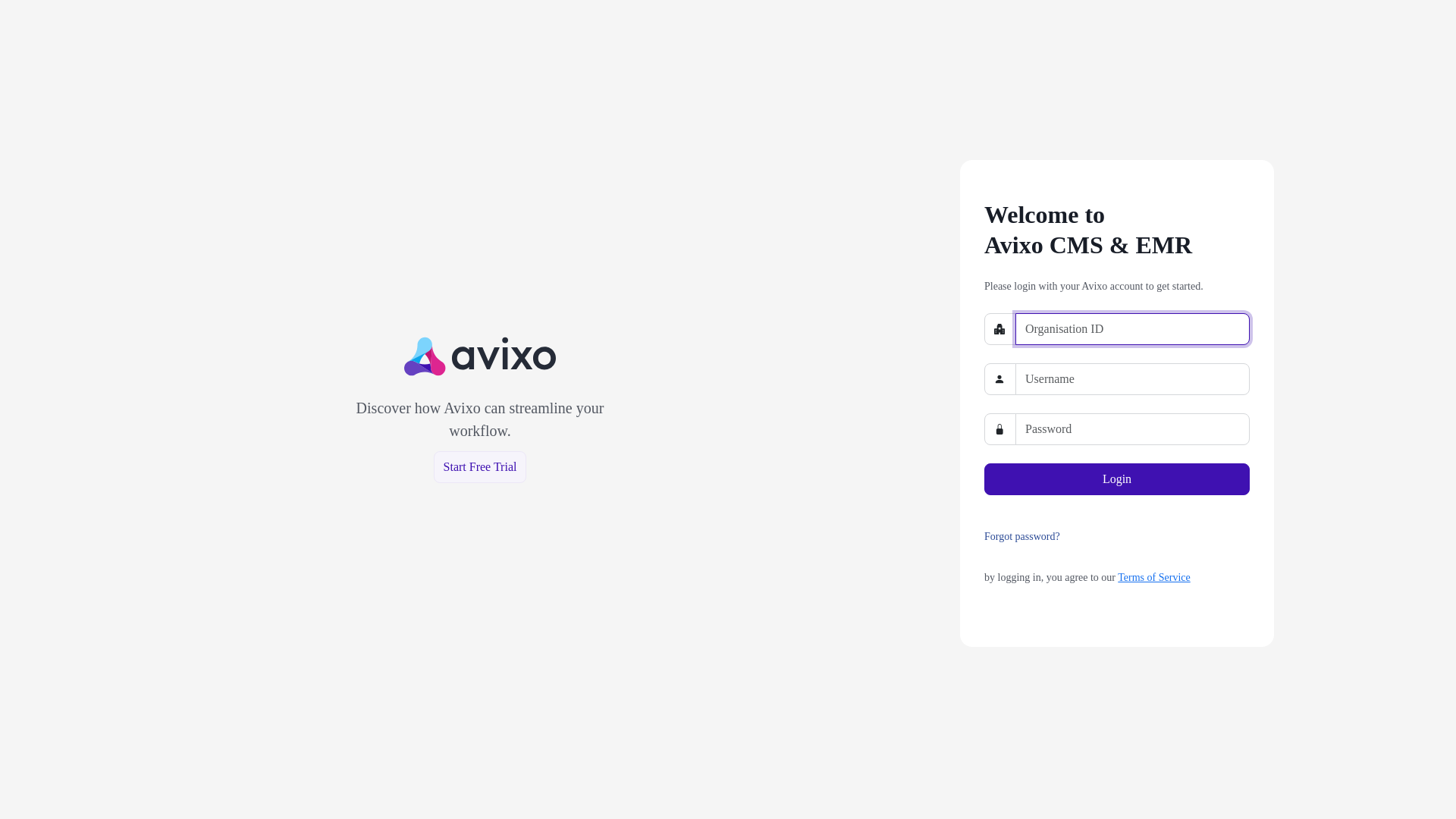 website screenshot of https://clinic.avixo.co