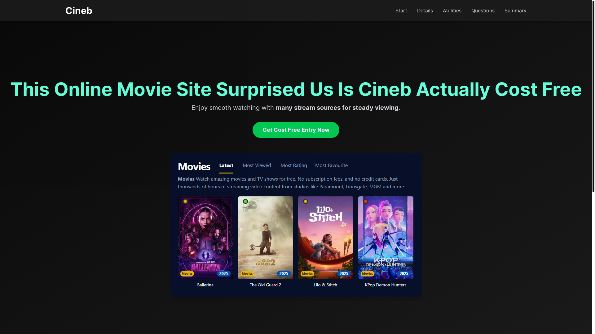 website screenshot of https://cineb-tkpl.pages.dev/