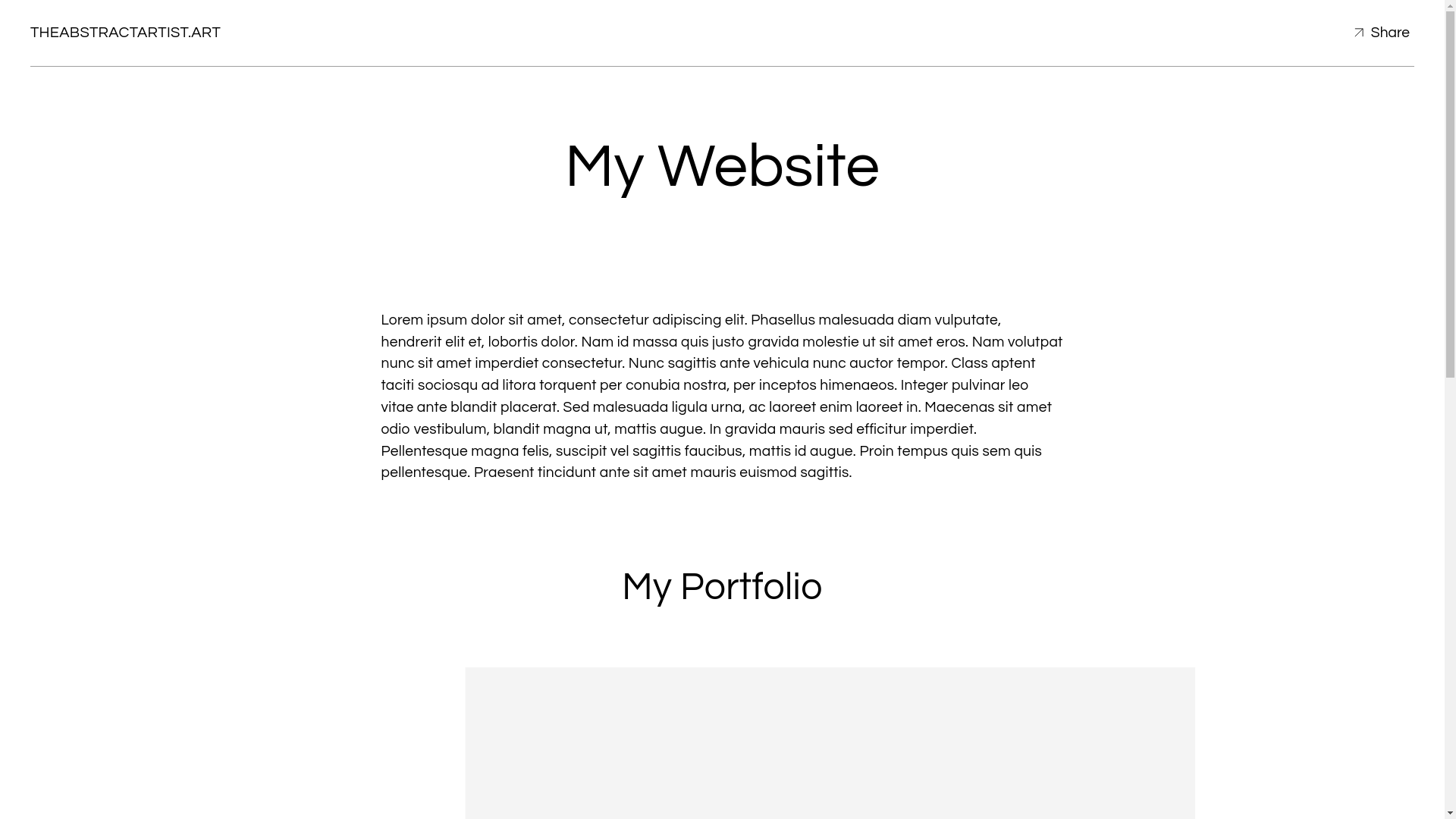 website screenshot of https://theabstractartist.art/