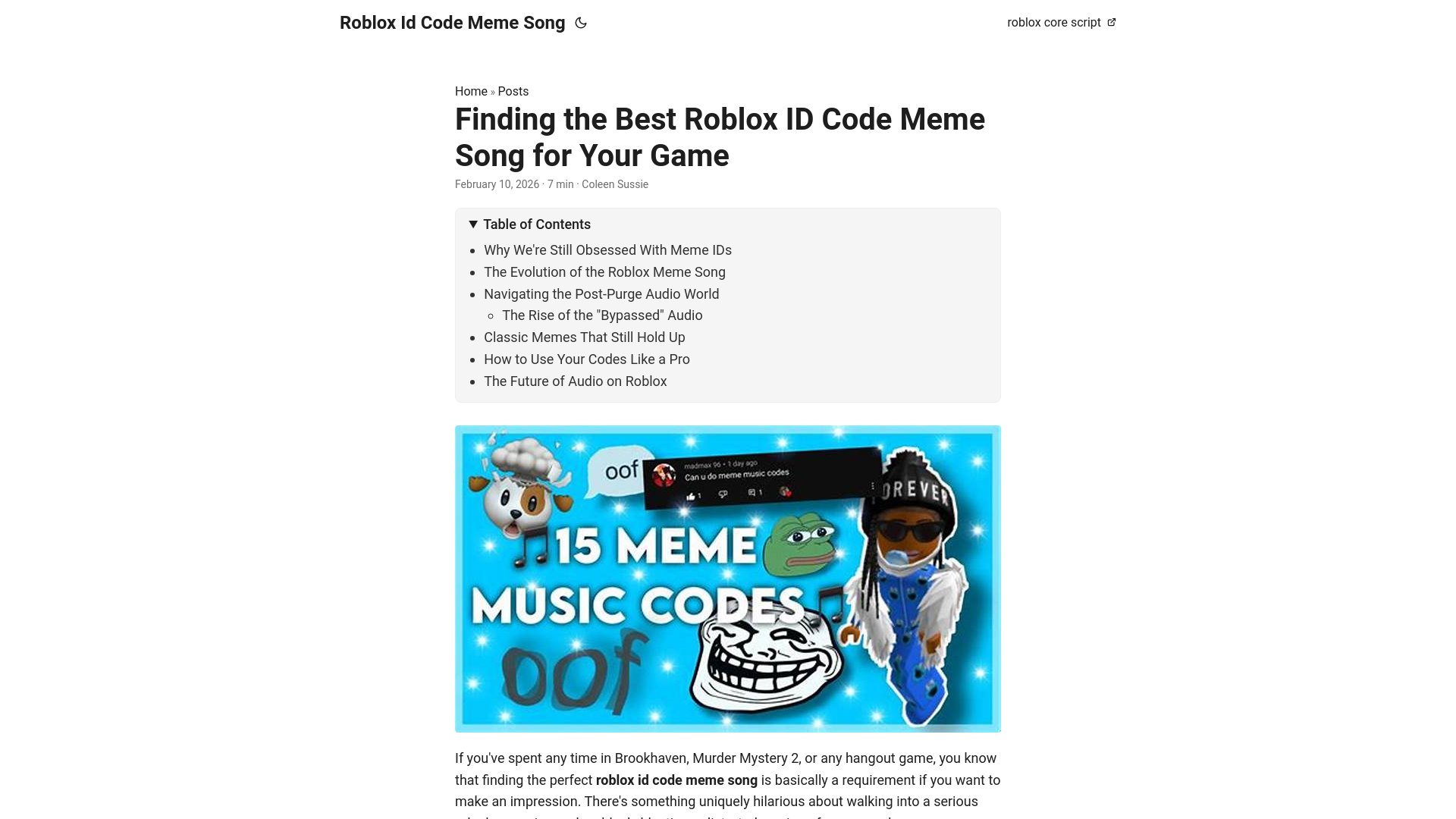 website screenshot of https://roblox-id-code-meme-song.pages.dev/
