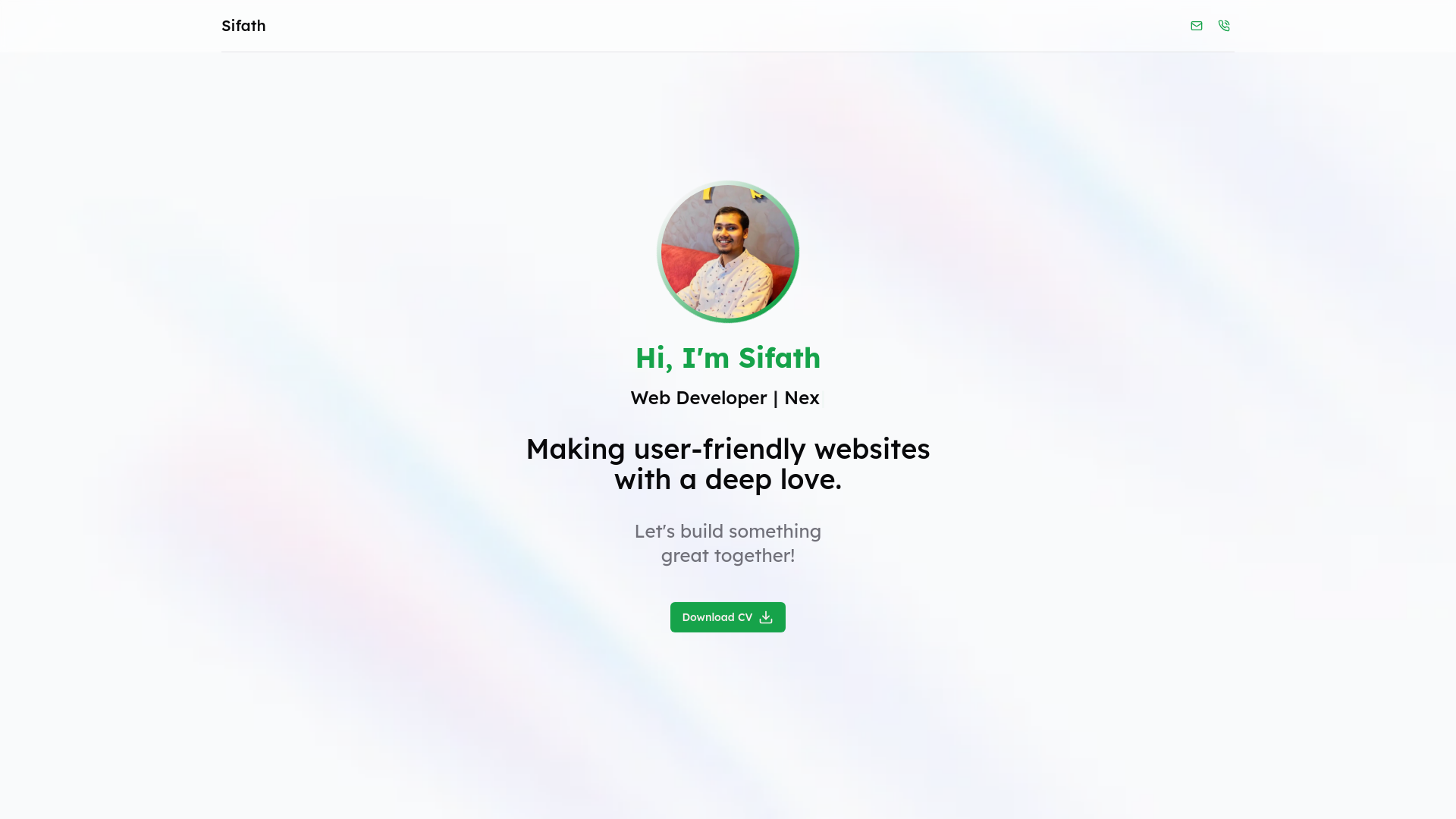 website screenshot of https://sifath.pro.bd/