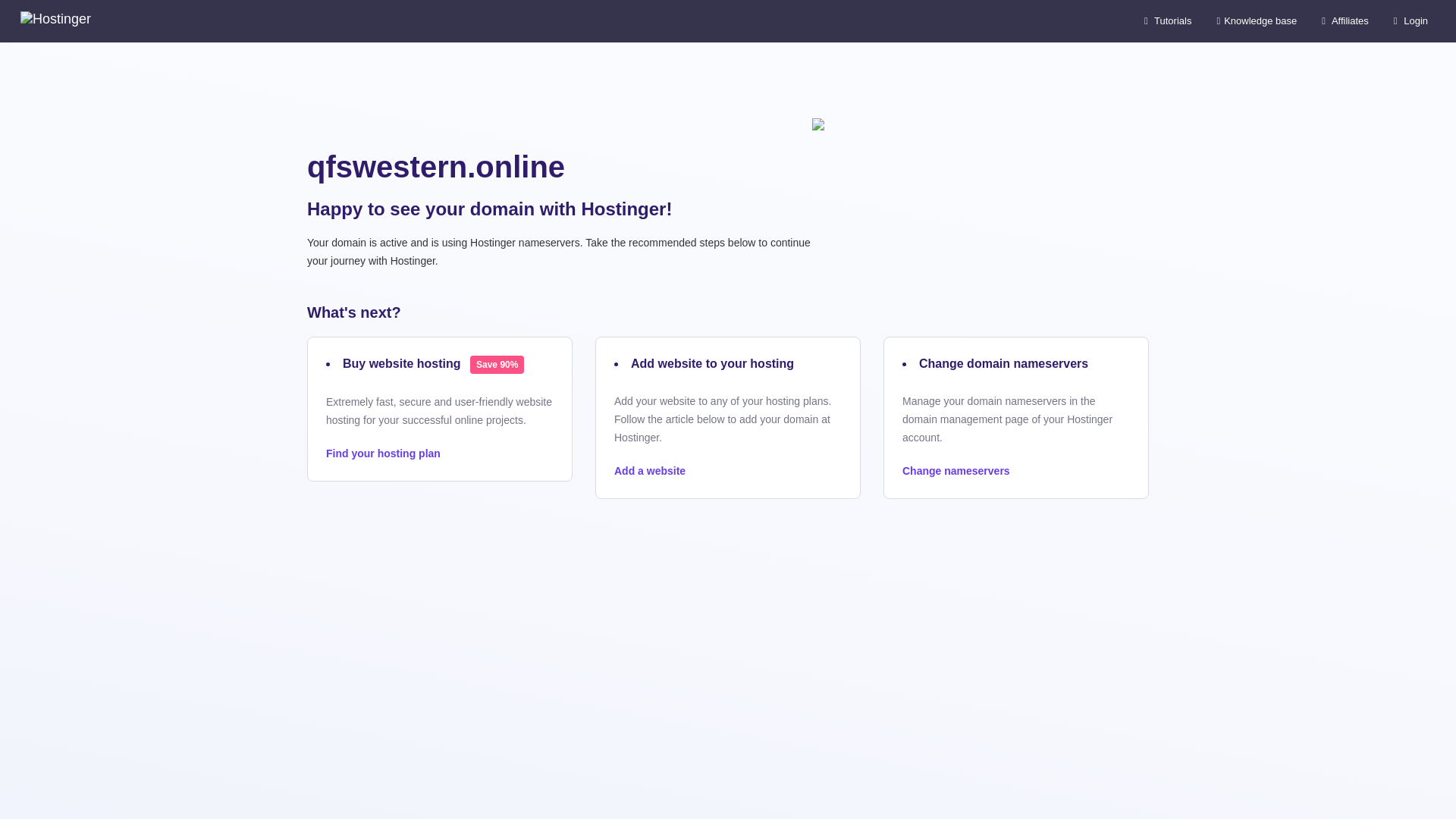 website screenshot of https://qfswestern.online/
