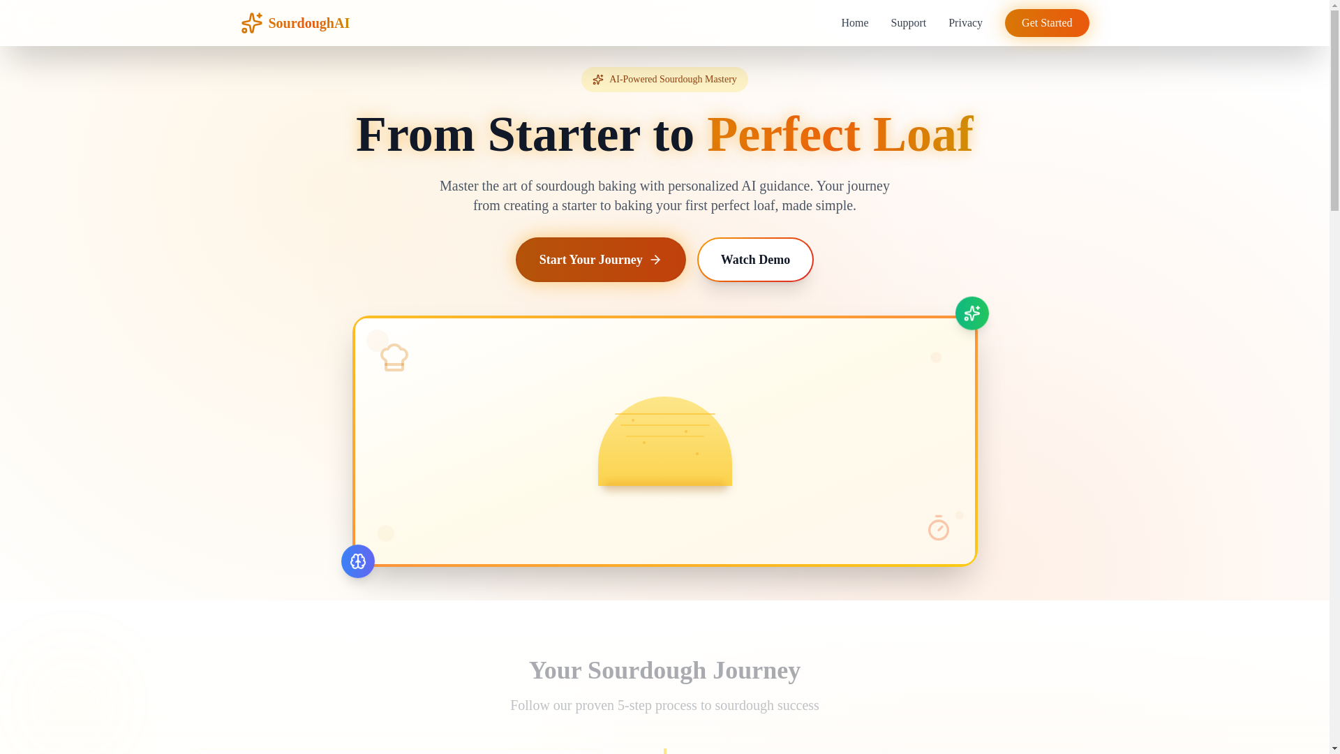 website screenshot of https://sourdoughai.app/