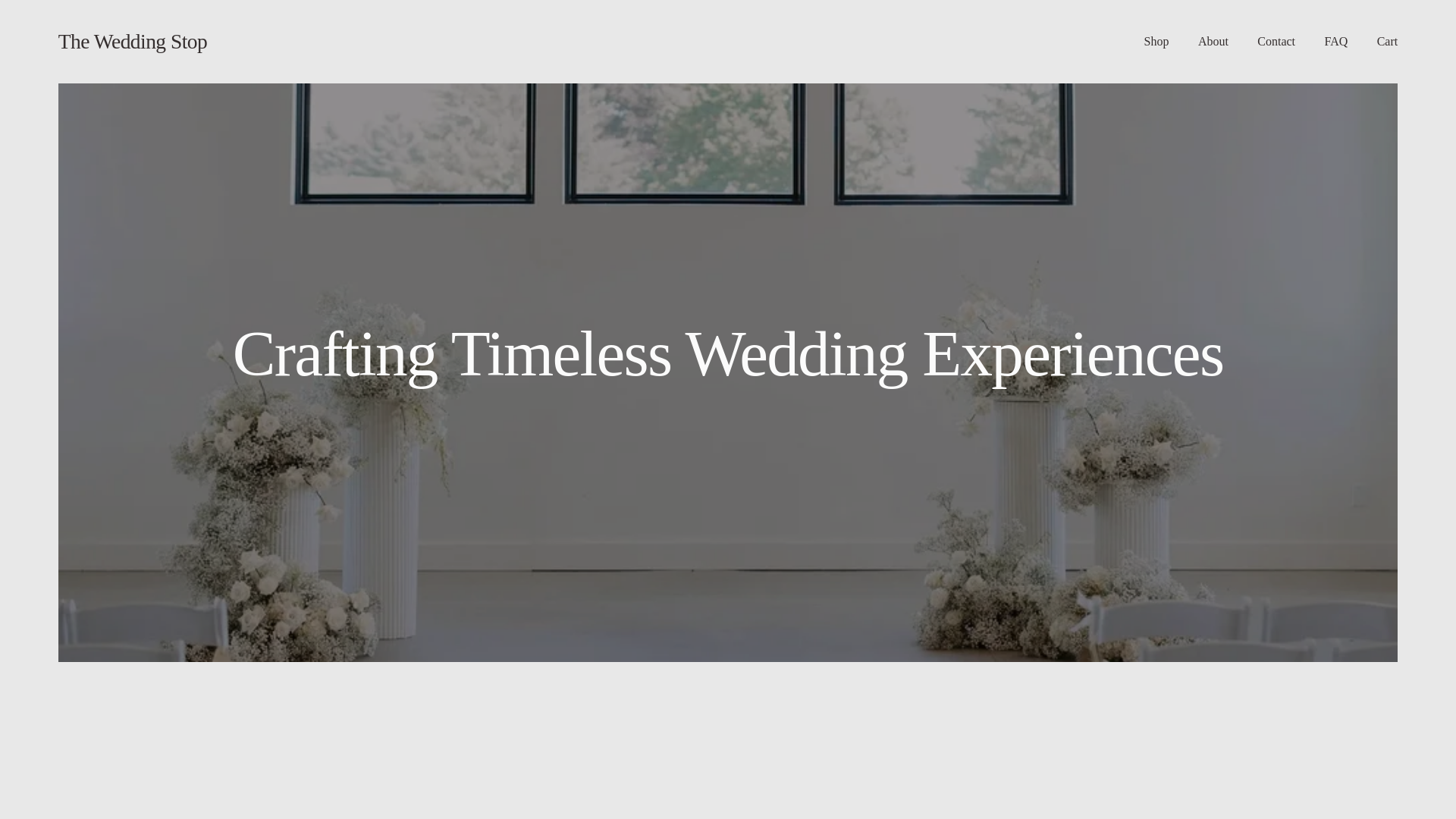 website screenshot of https://theweddingstop.org/