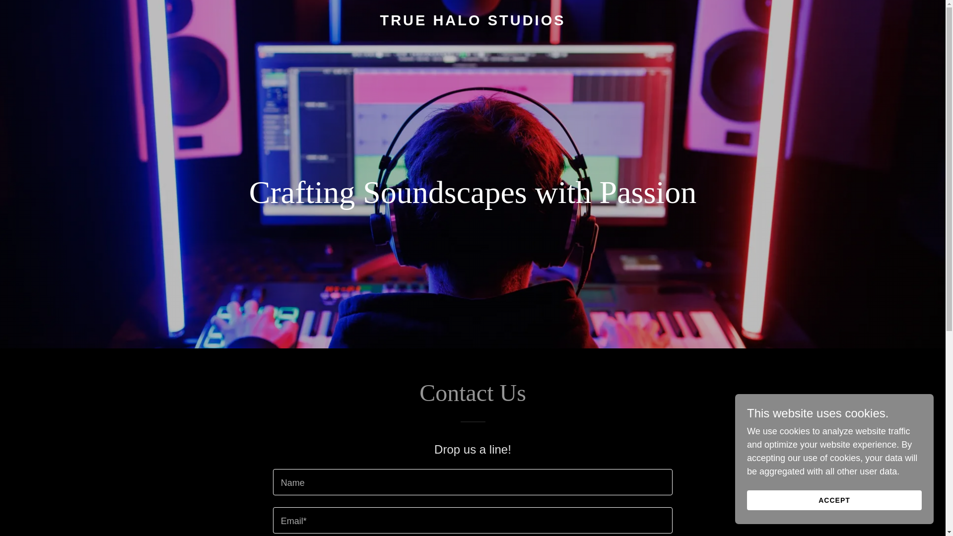 website screenshot of https://truehalostudios.com/