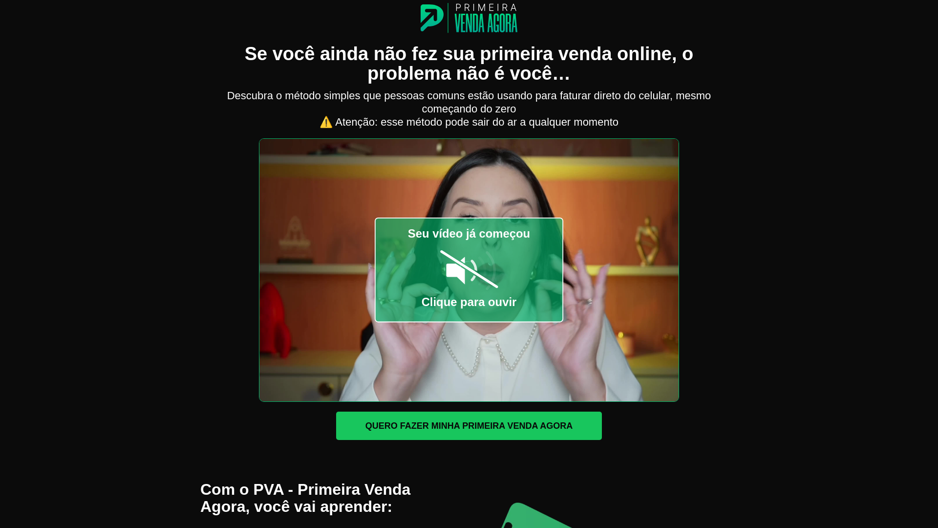 website screenshot of https://vendadeprimeira.digital/