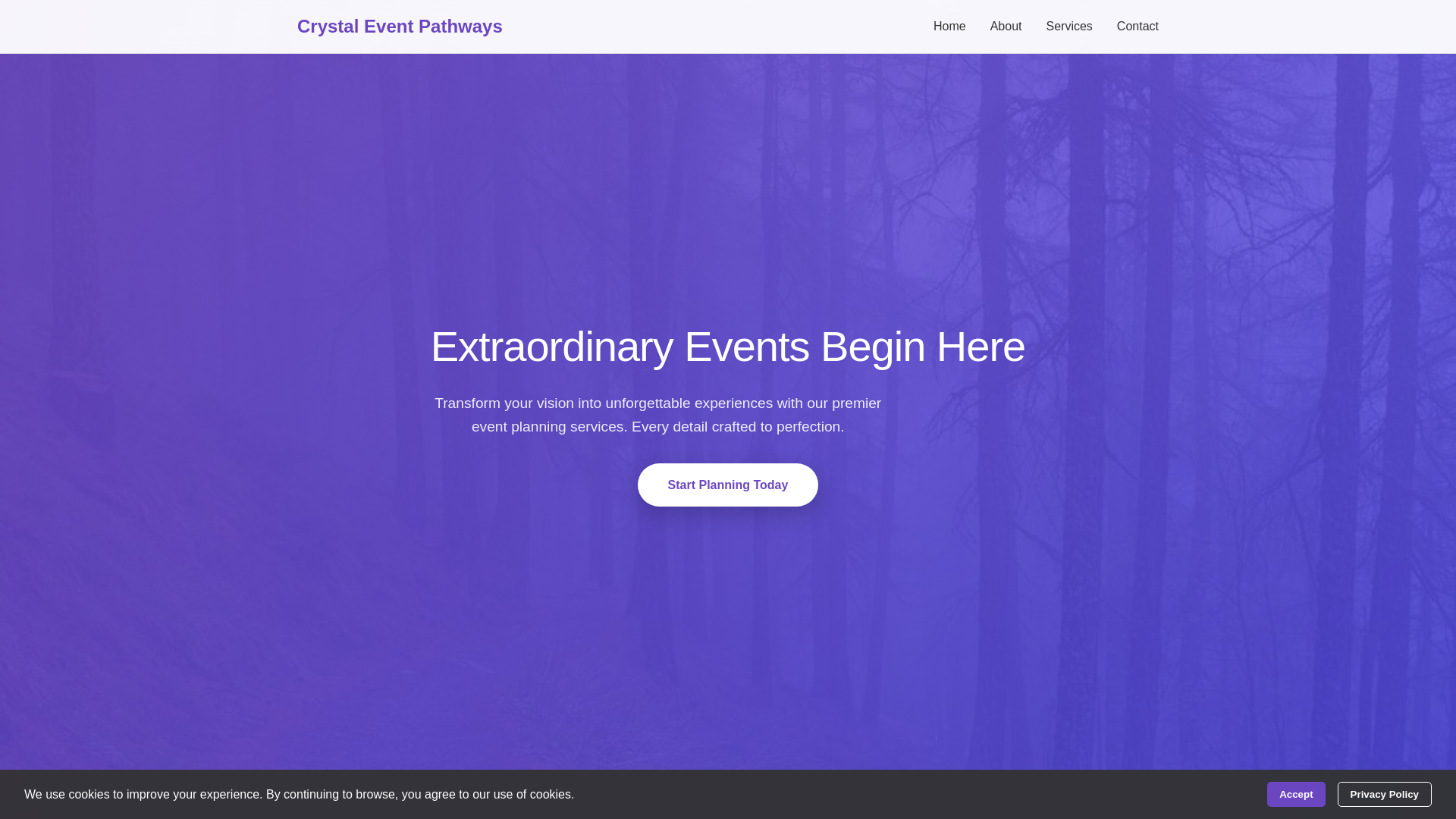 website screenshot of https://crystaleventpathways.digital