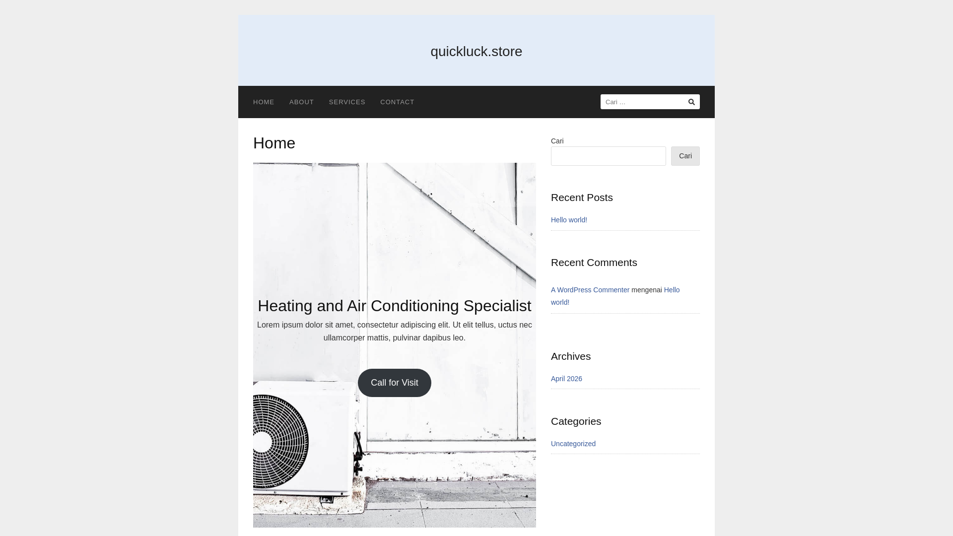 website screenshot of https://quickluck.store/