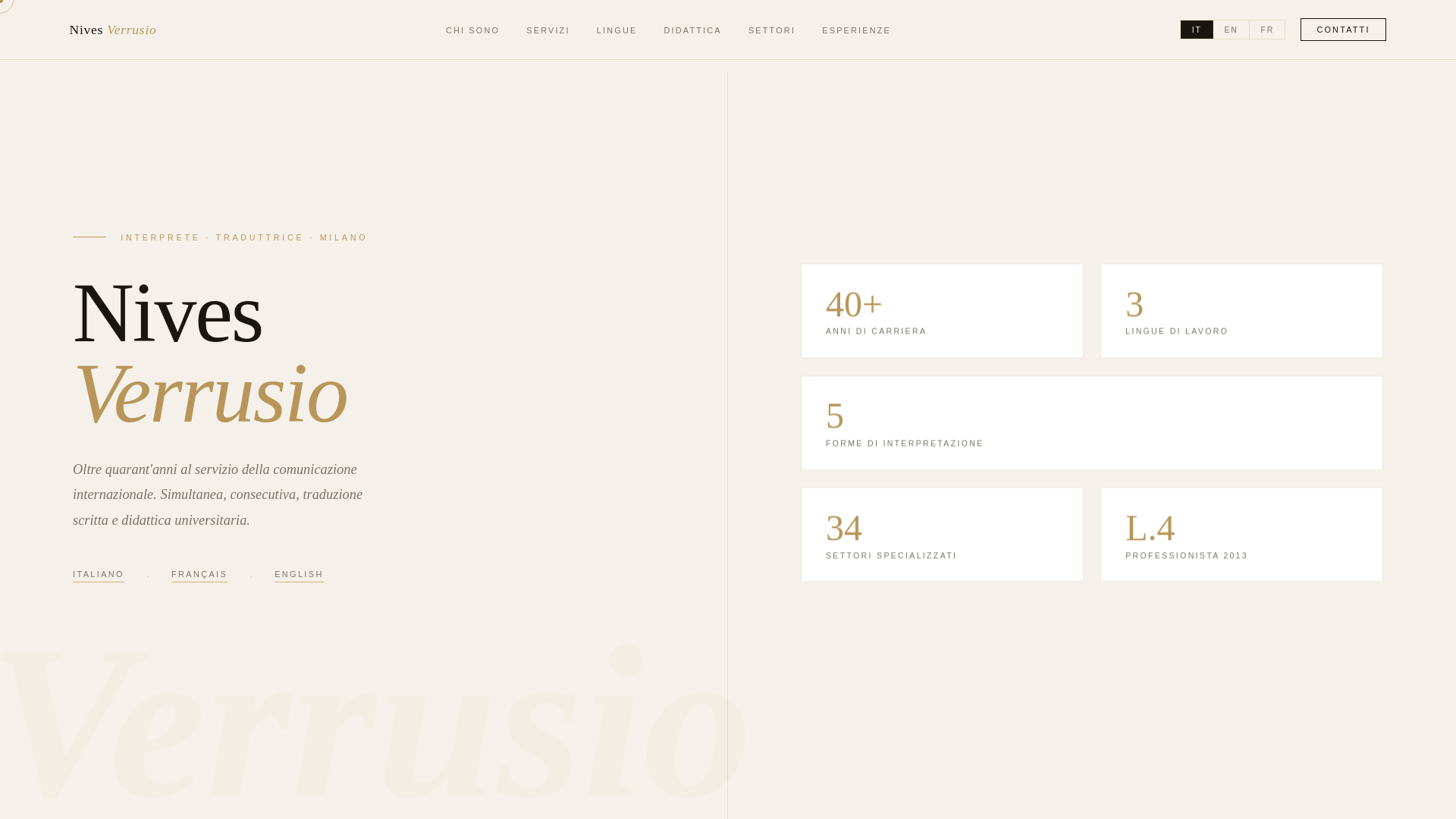 website screenshot of https://nivesverrusio.it/