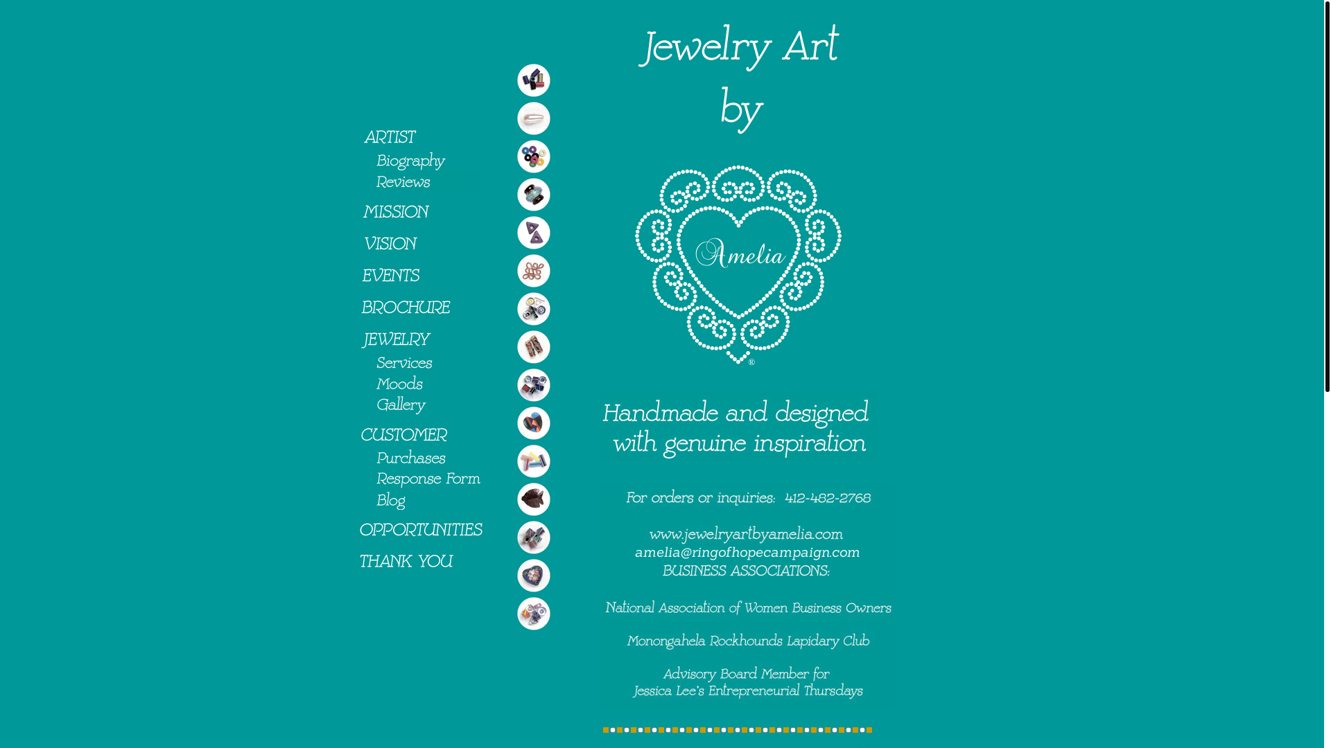 website screenshot of https://jewelryartbyamelia.net/