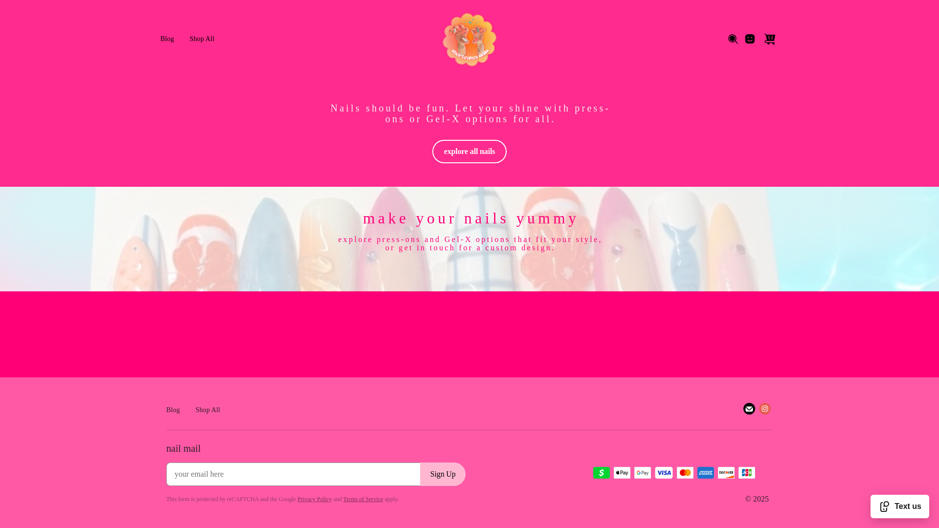 website screenshot of https://shortcakesnails.com/